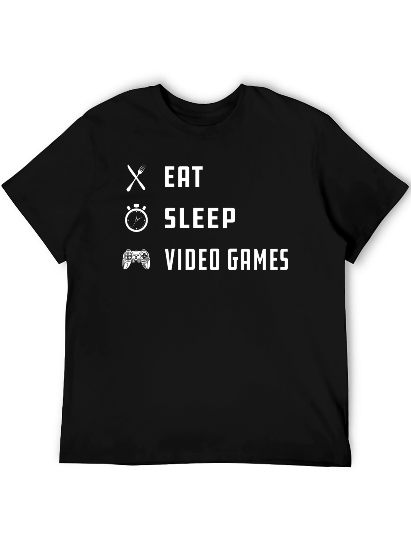 Eat Sleep Video Games Black T-Shirt
