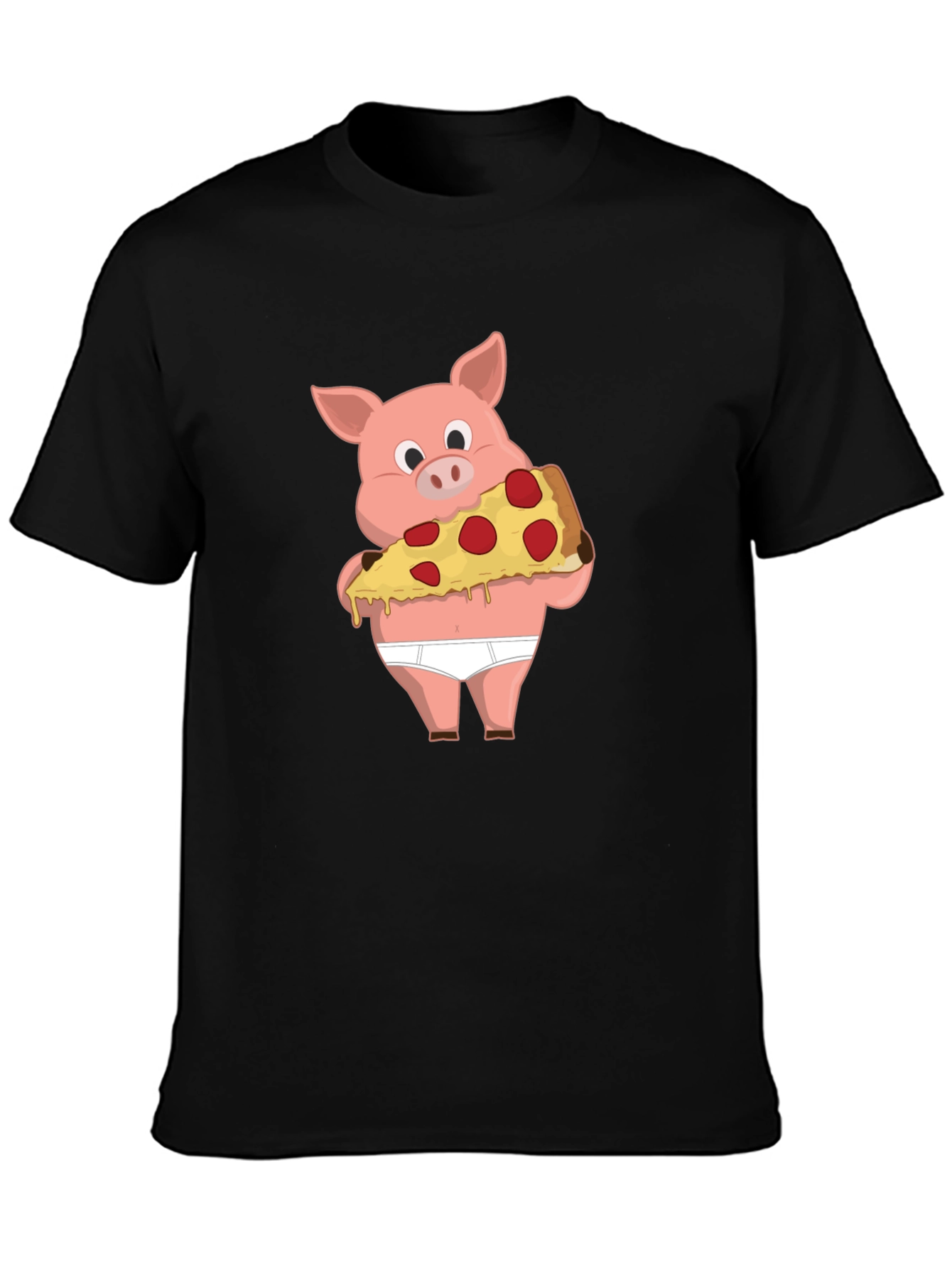 Pig Pizza Funny Graphic T-Shirt