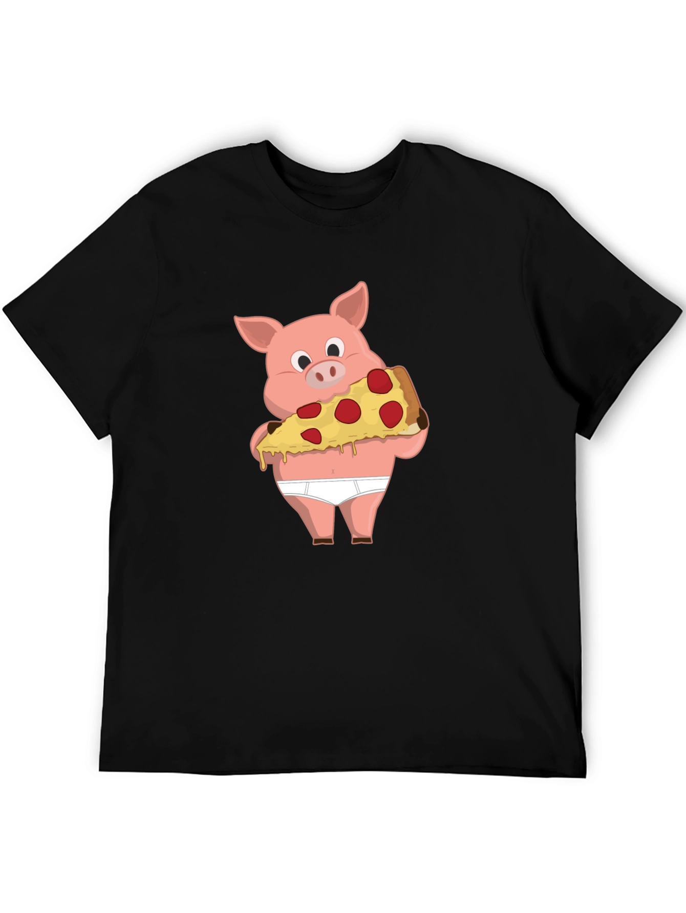 Pig Pizza Funny Graphic T-Shirt