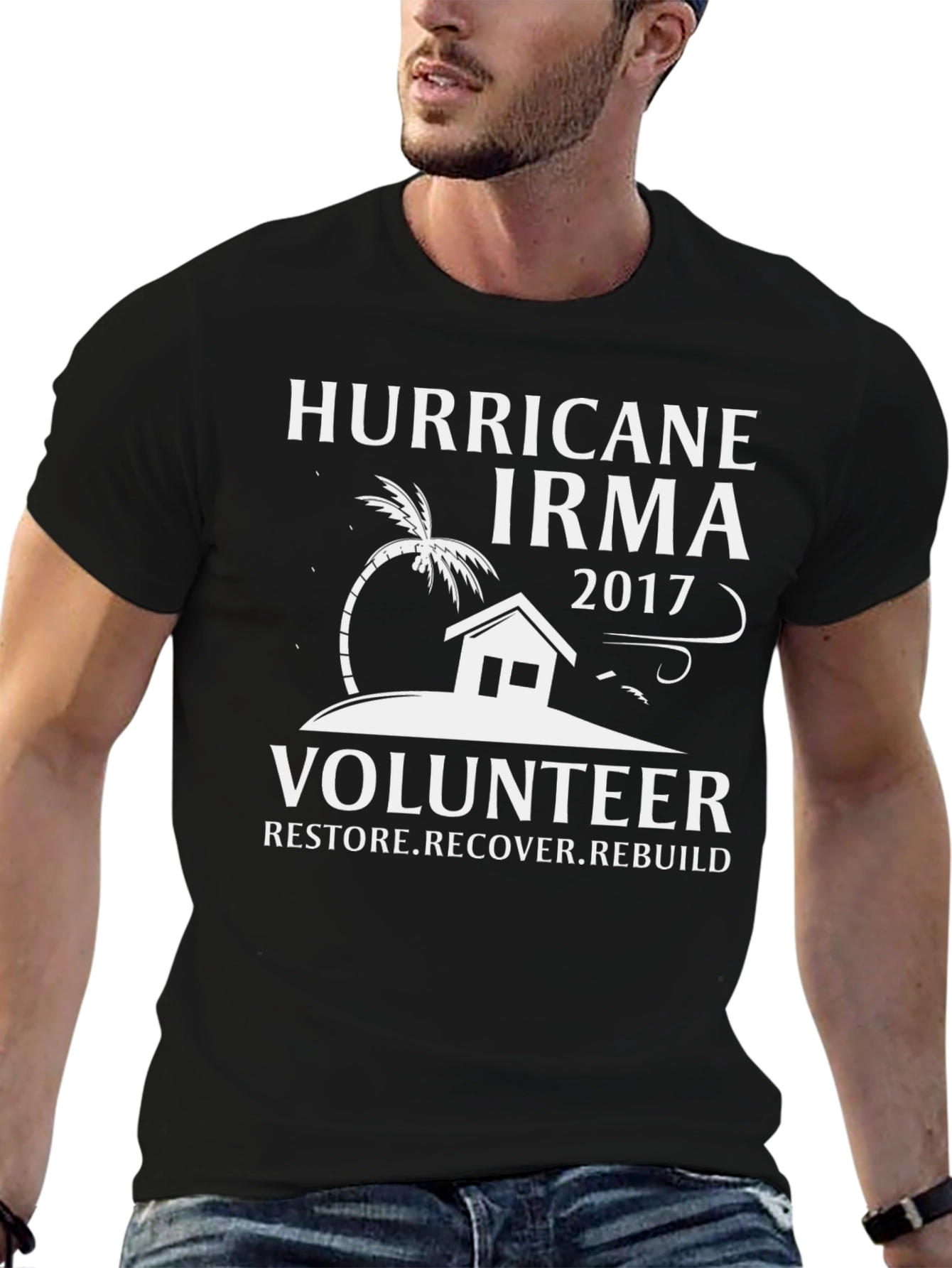 Hurricane Irma 2017 Volunteer T-Shirt Restore Recover Rebuild