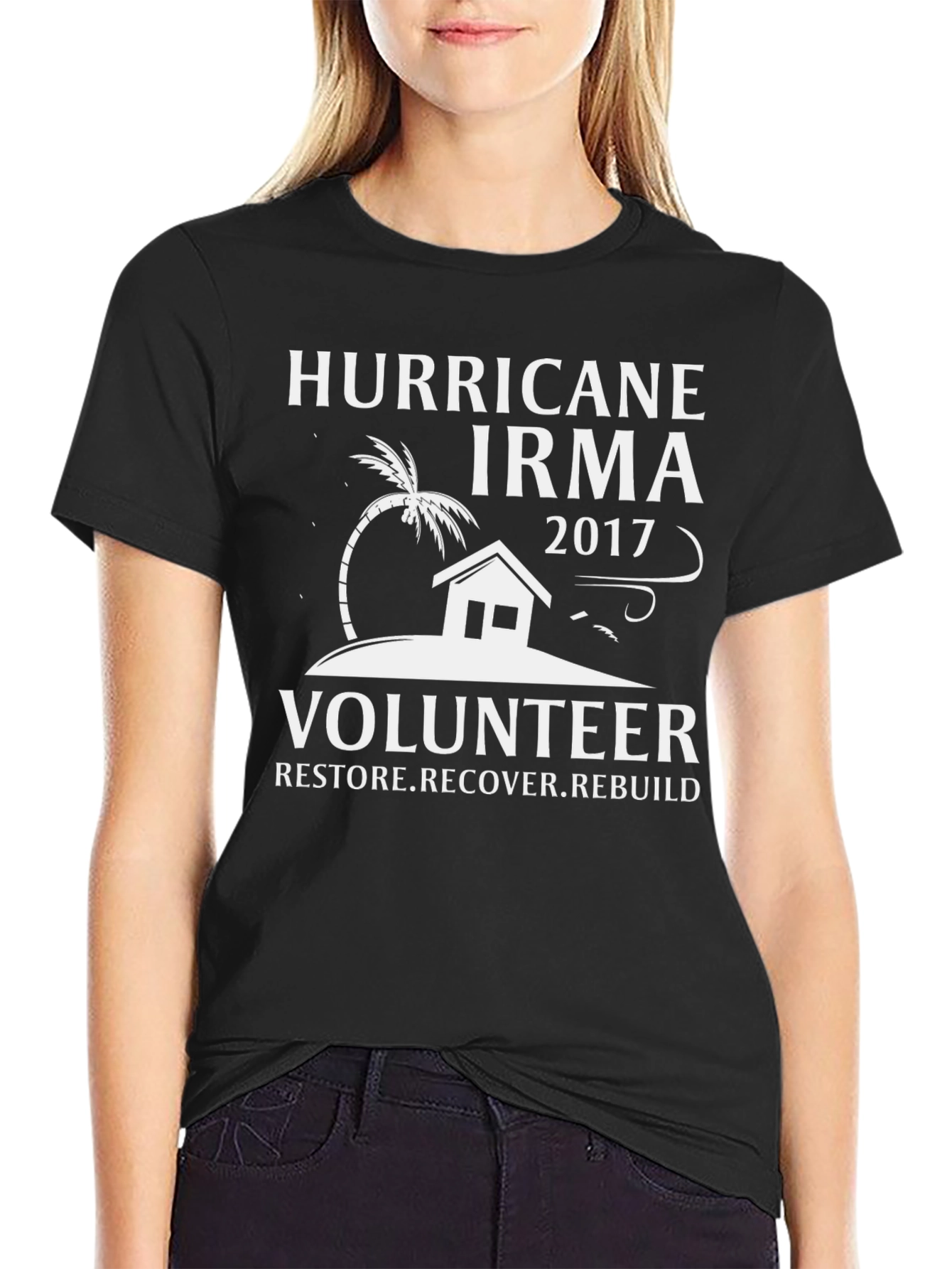 Hurricane Irma 2017 Volunteer T-Shirt Restore Recover Rebuild