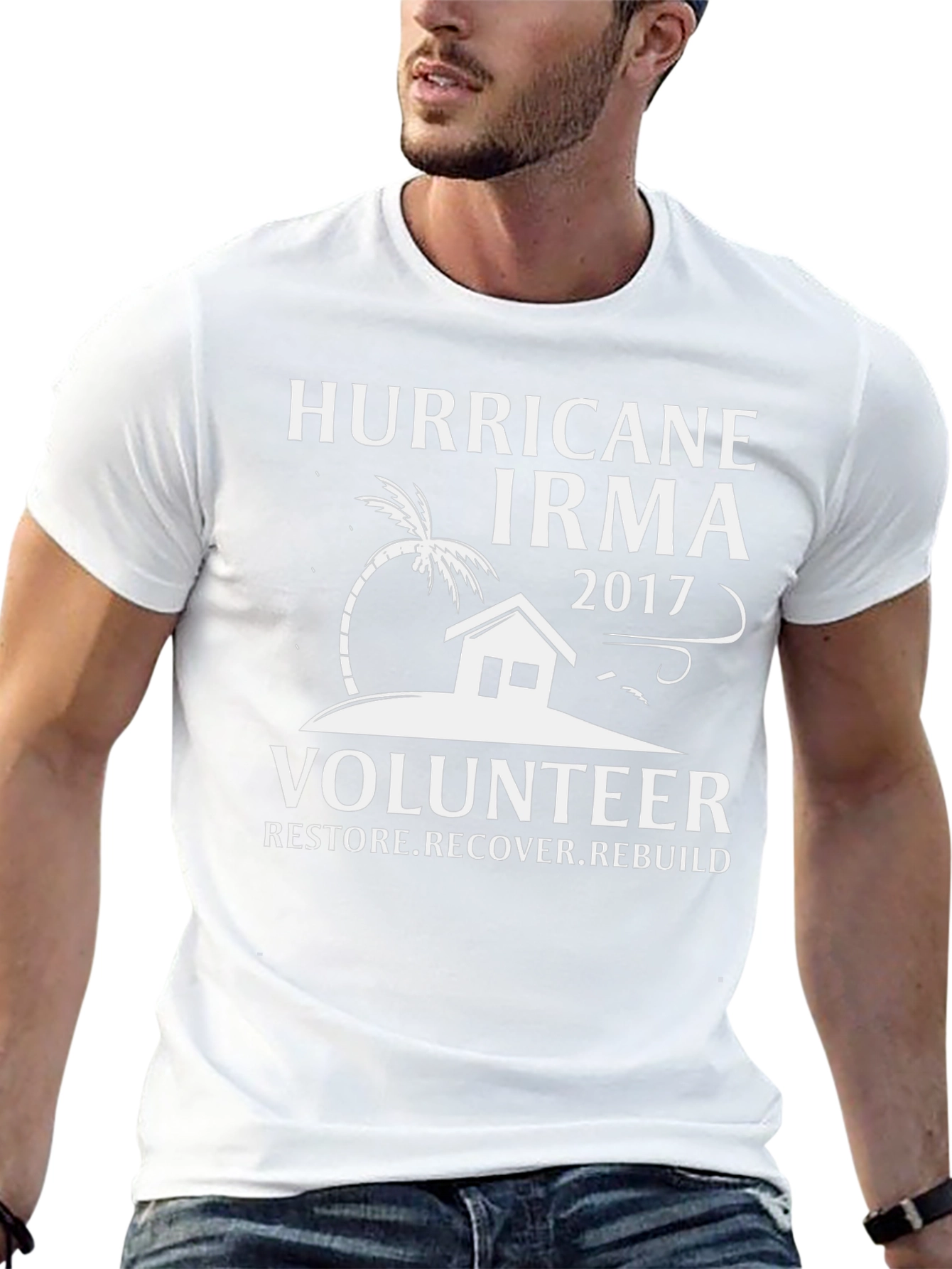 Hurricane Irma 2017 Volunteer T-Shirt Restore Recover Rebuild