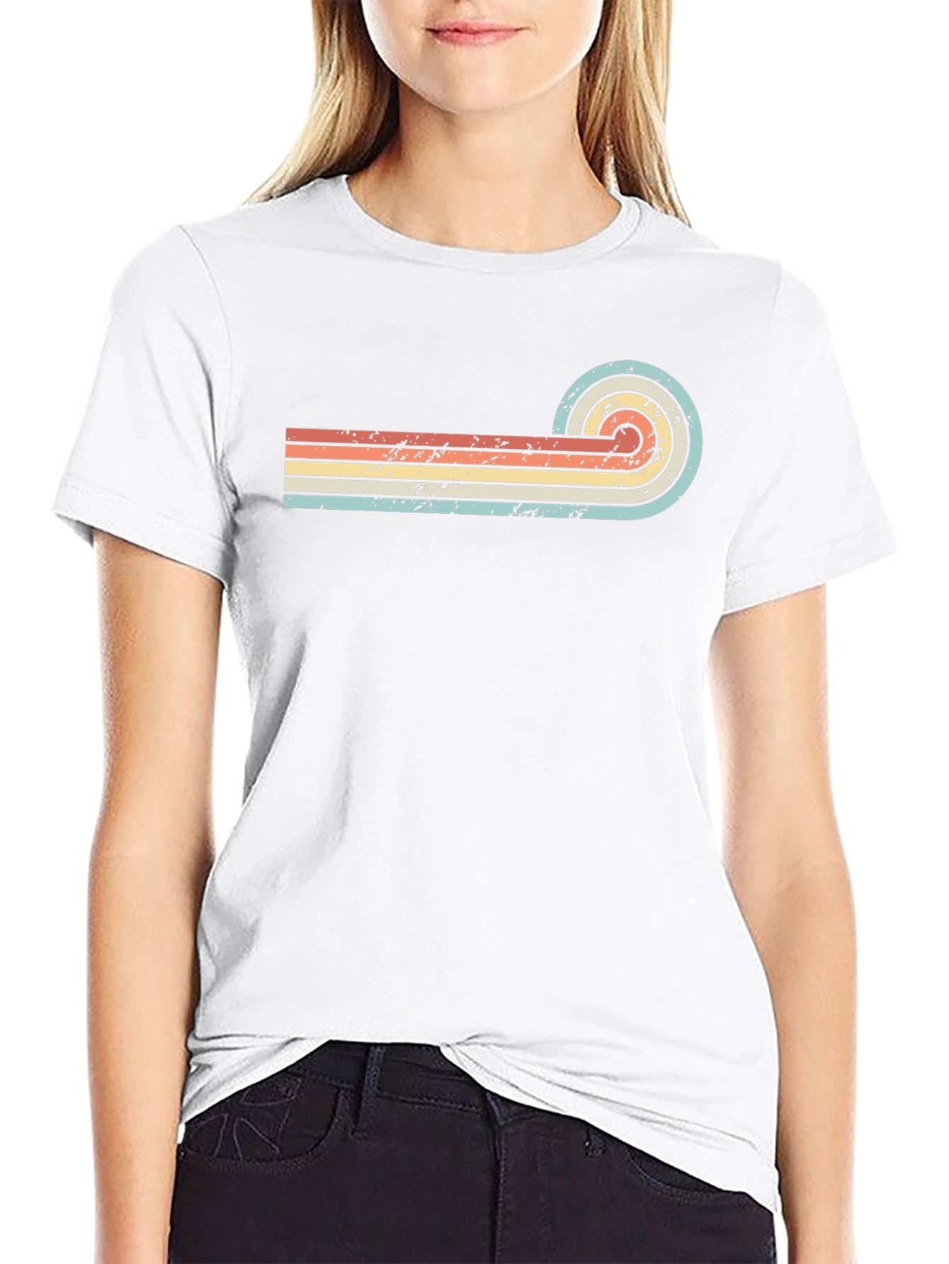 Retro Striped Graphic T-Shirt
