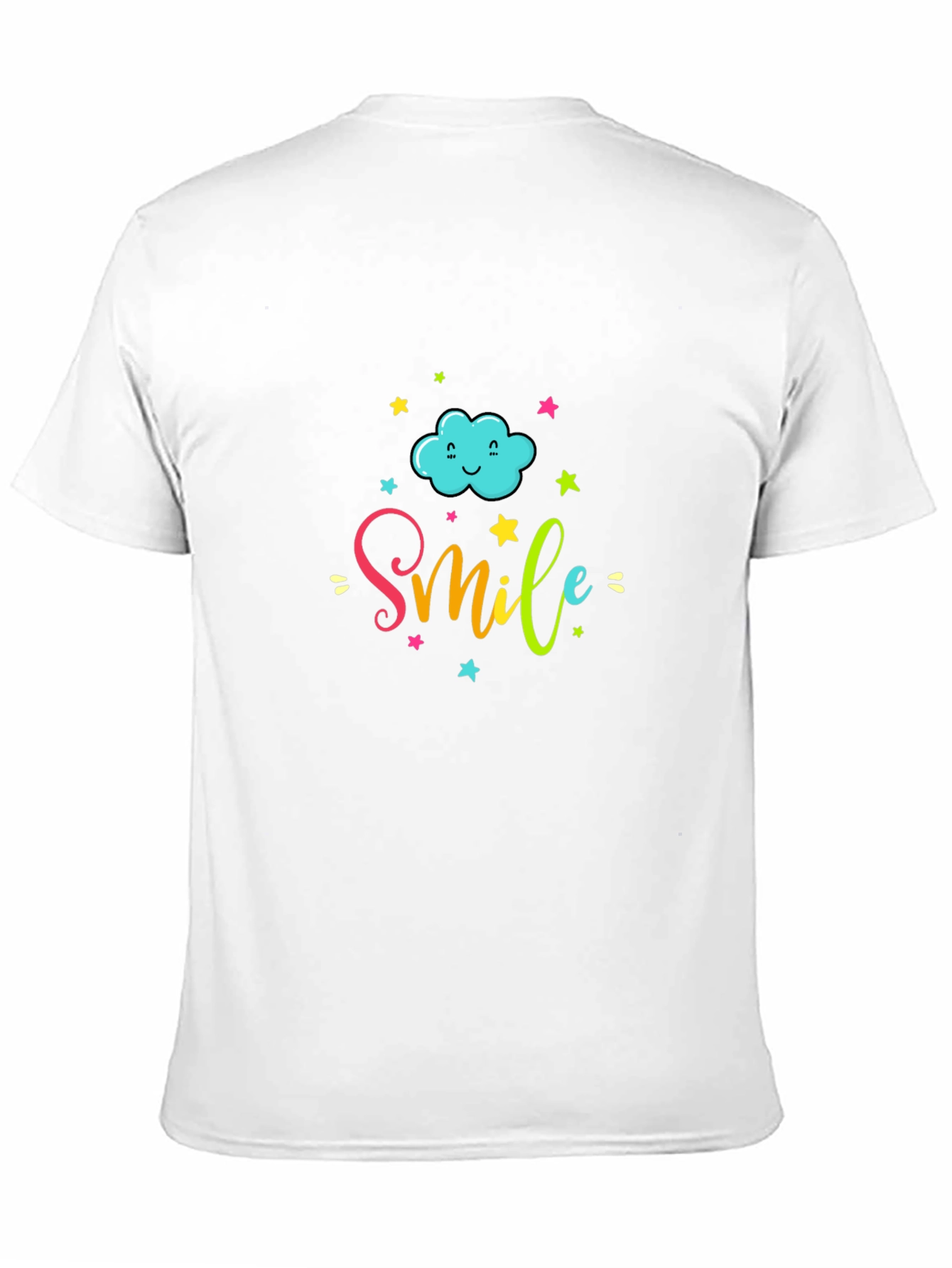 Smile Cloud Graphic Tee - Black Cotton T-Shirt
