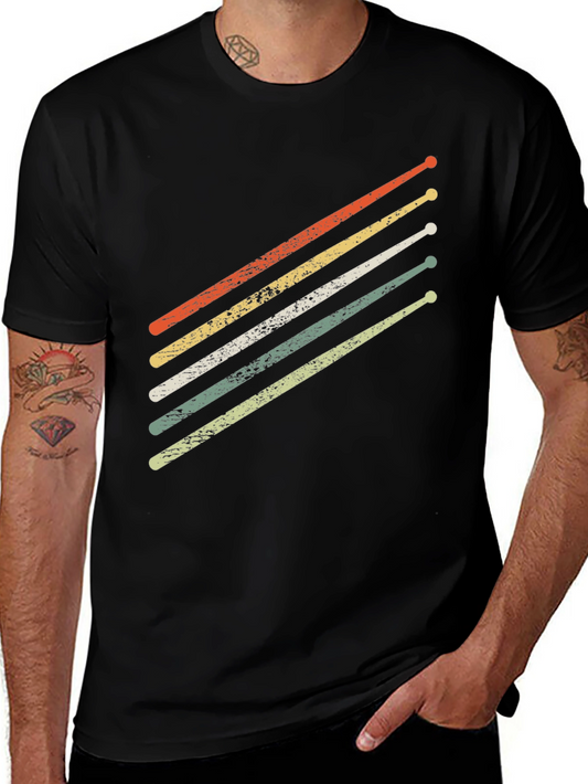 Retro Drumsticks Graphic T-Shirt