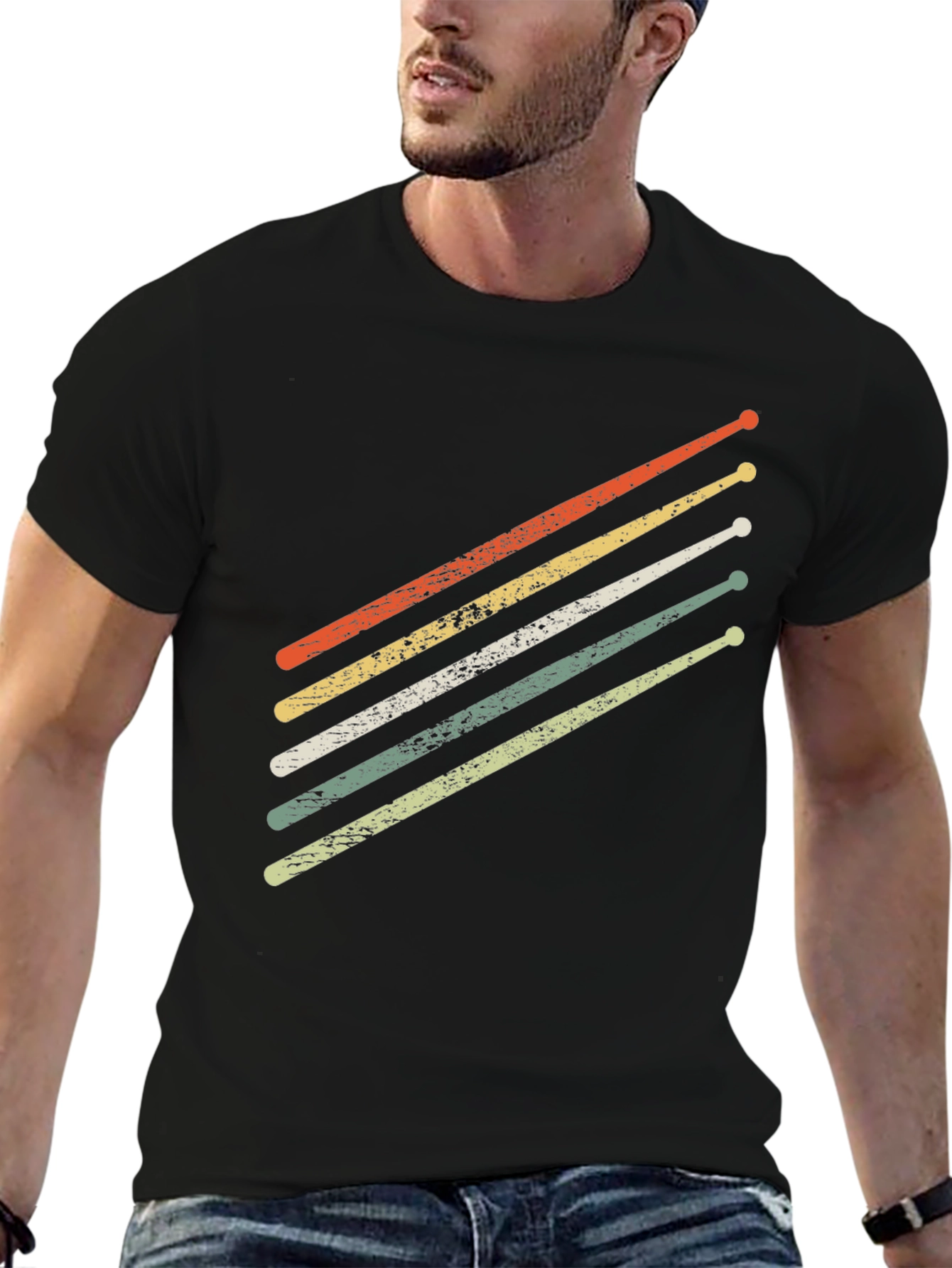 Retro Drumsticks Graphic T-Shirt