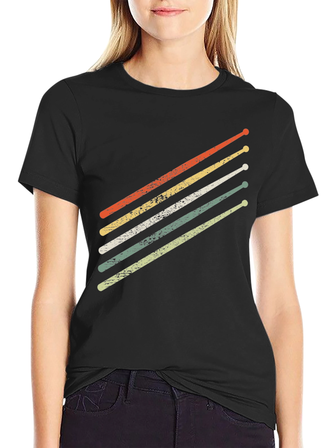 Retro Drumsticks Graphic T-Shirt