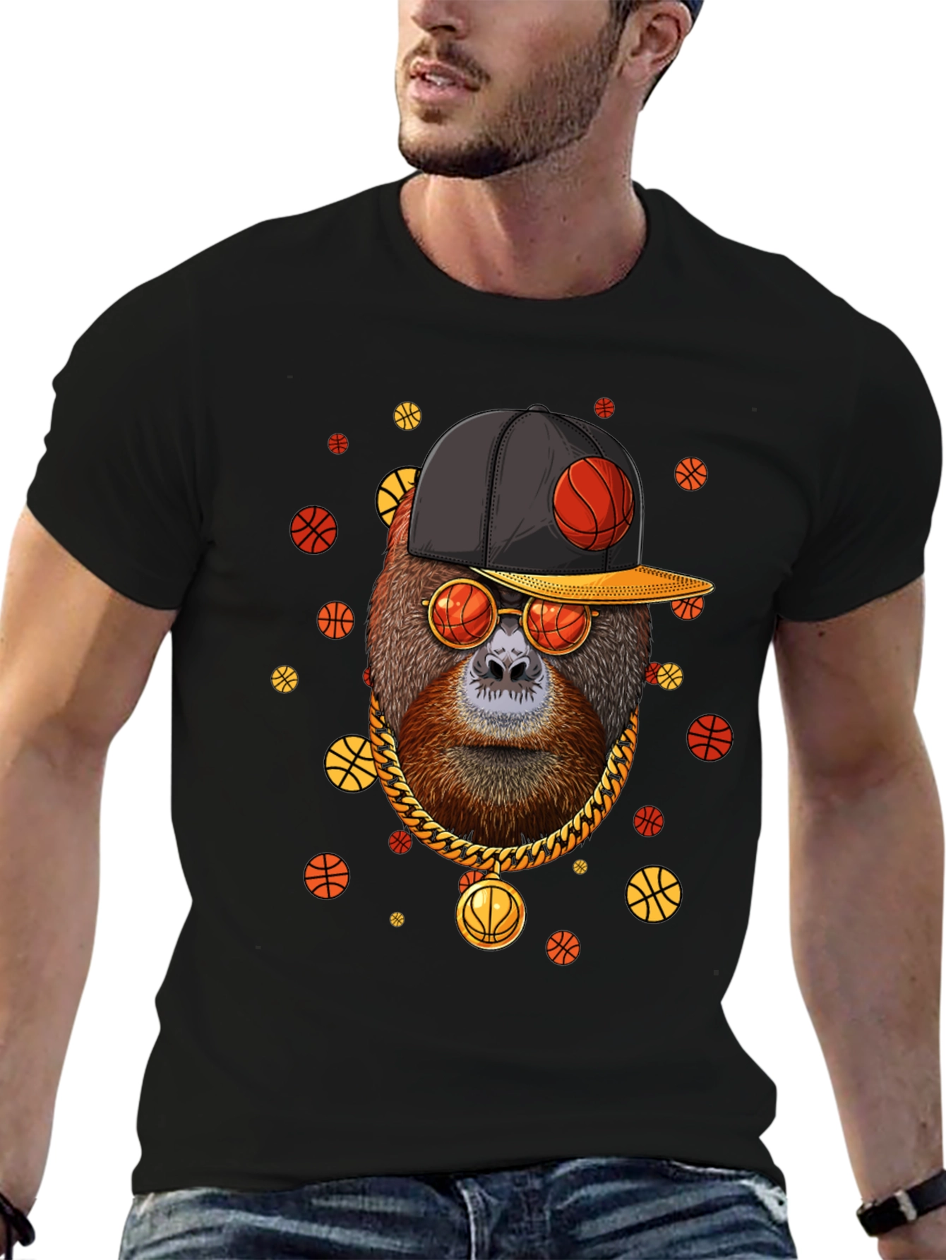 Cool Orangutan Basketball T-Shirt