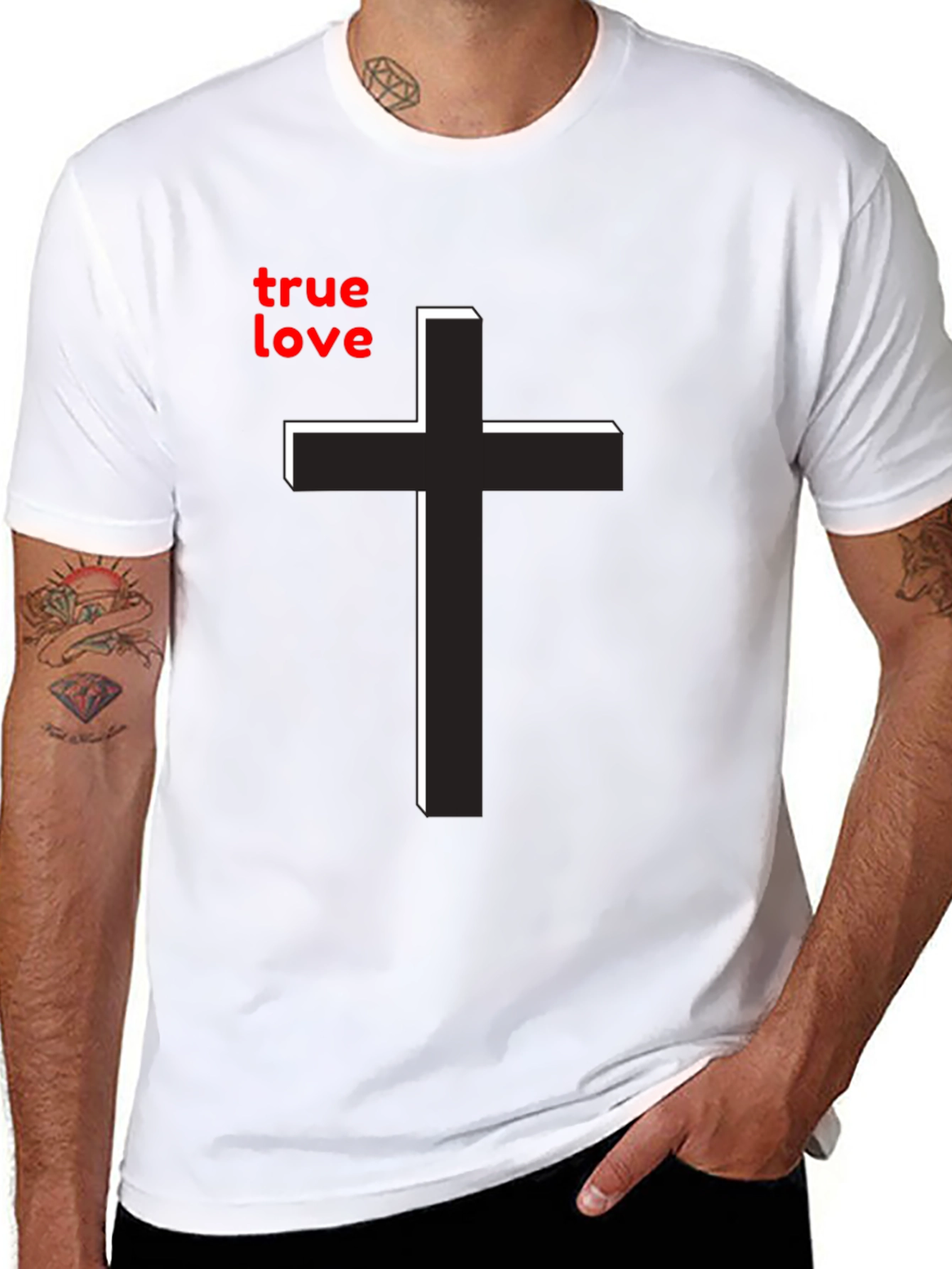 True Love Cross Graphic Tee - Christian Inspired T-Shirt