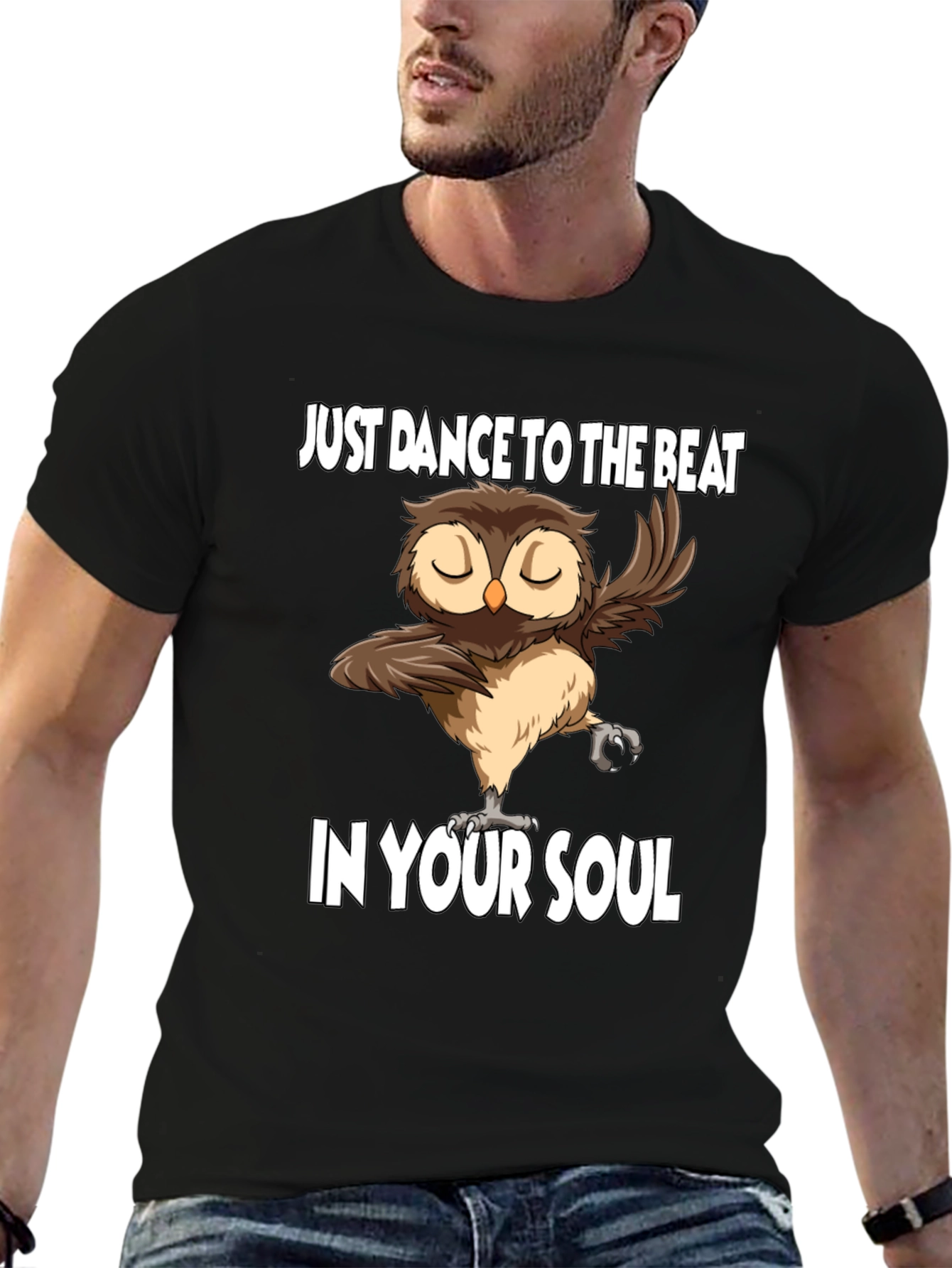 Dancing Owl Graphic Tee - Soulful Beat Design