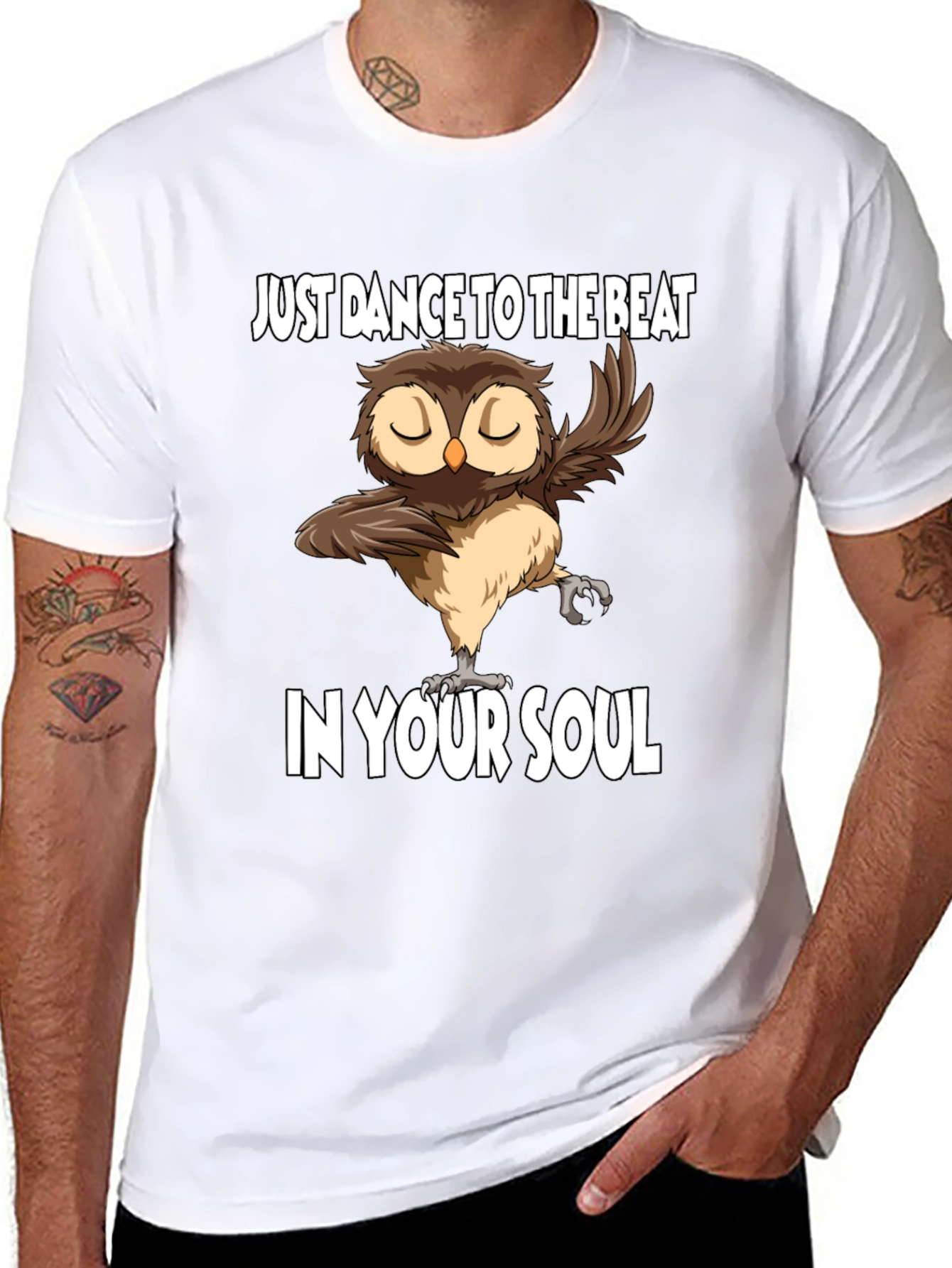 Dancing Owl Graphic Tee - Soulful Beat Design