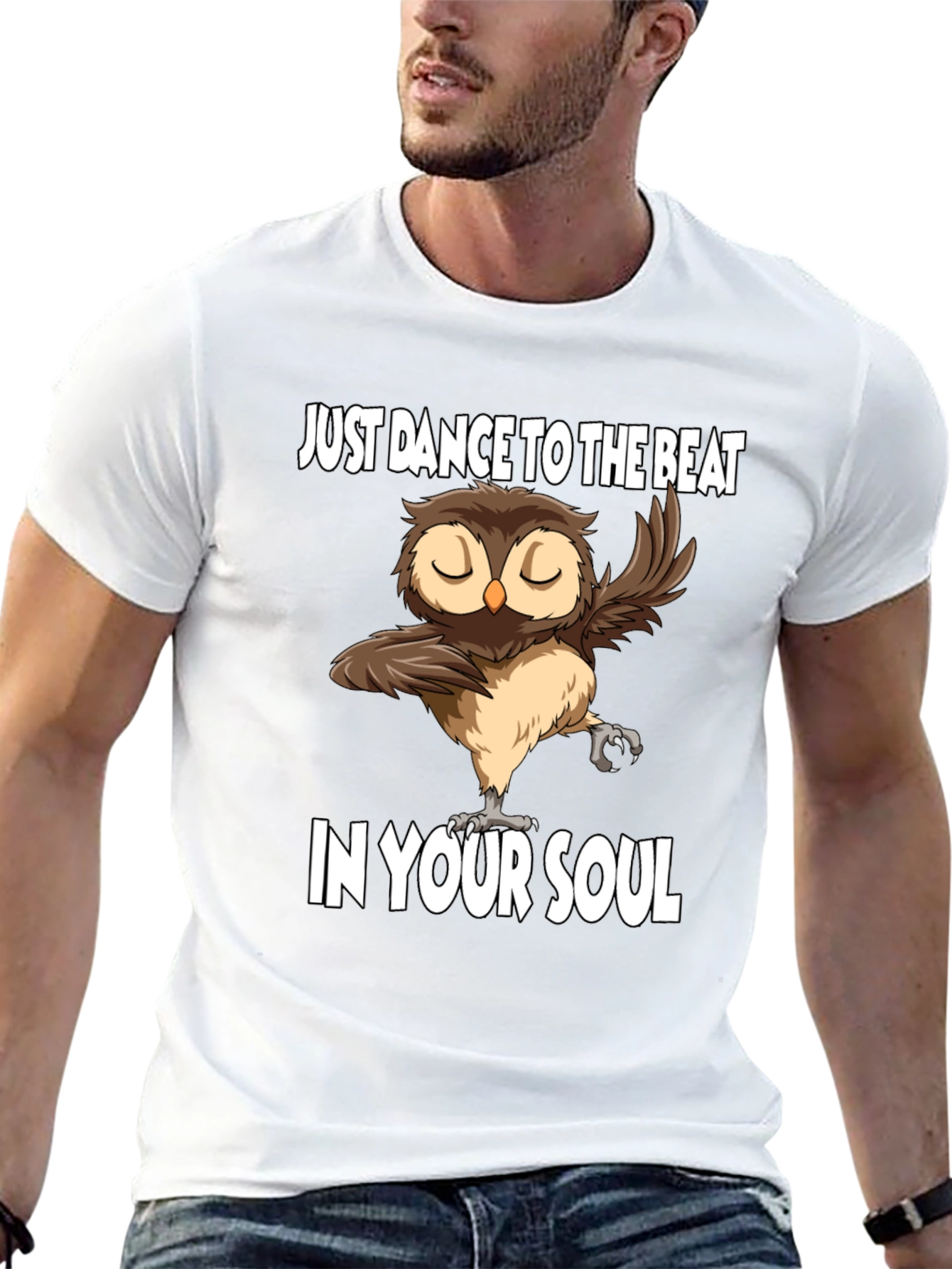 Dancing Owl Graphic Tee - Soulful Beat Design