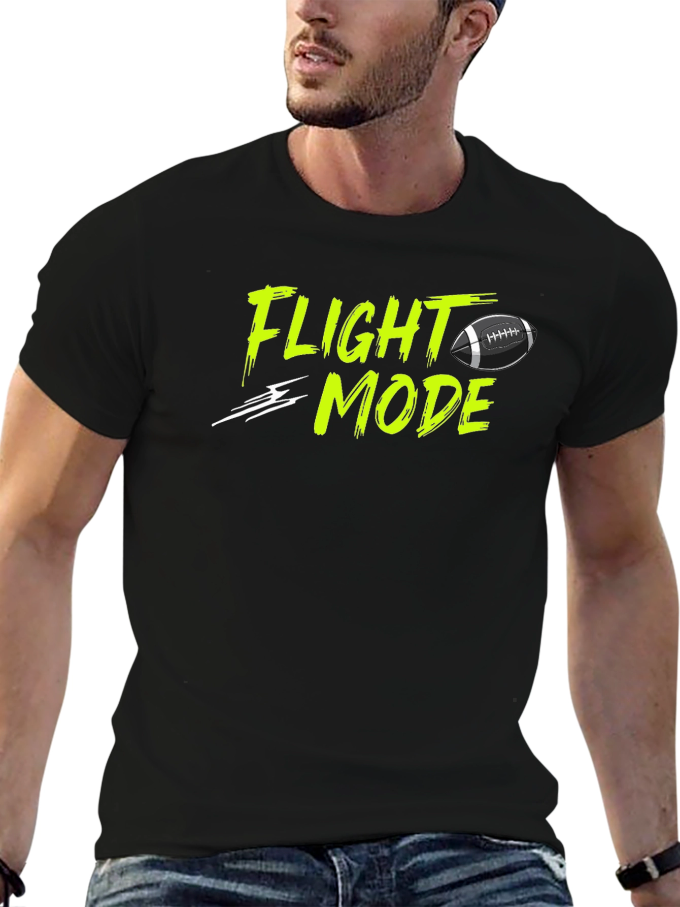 Flight Mode Football Graphic T-Shirt