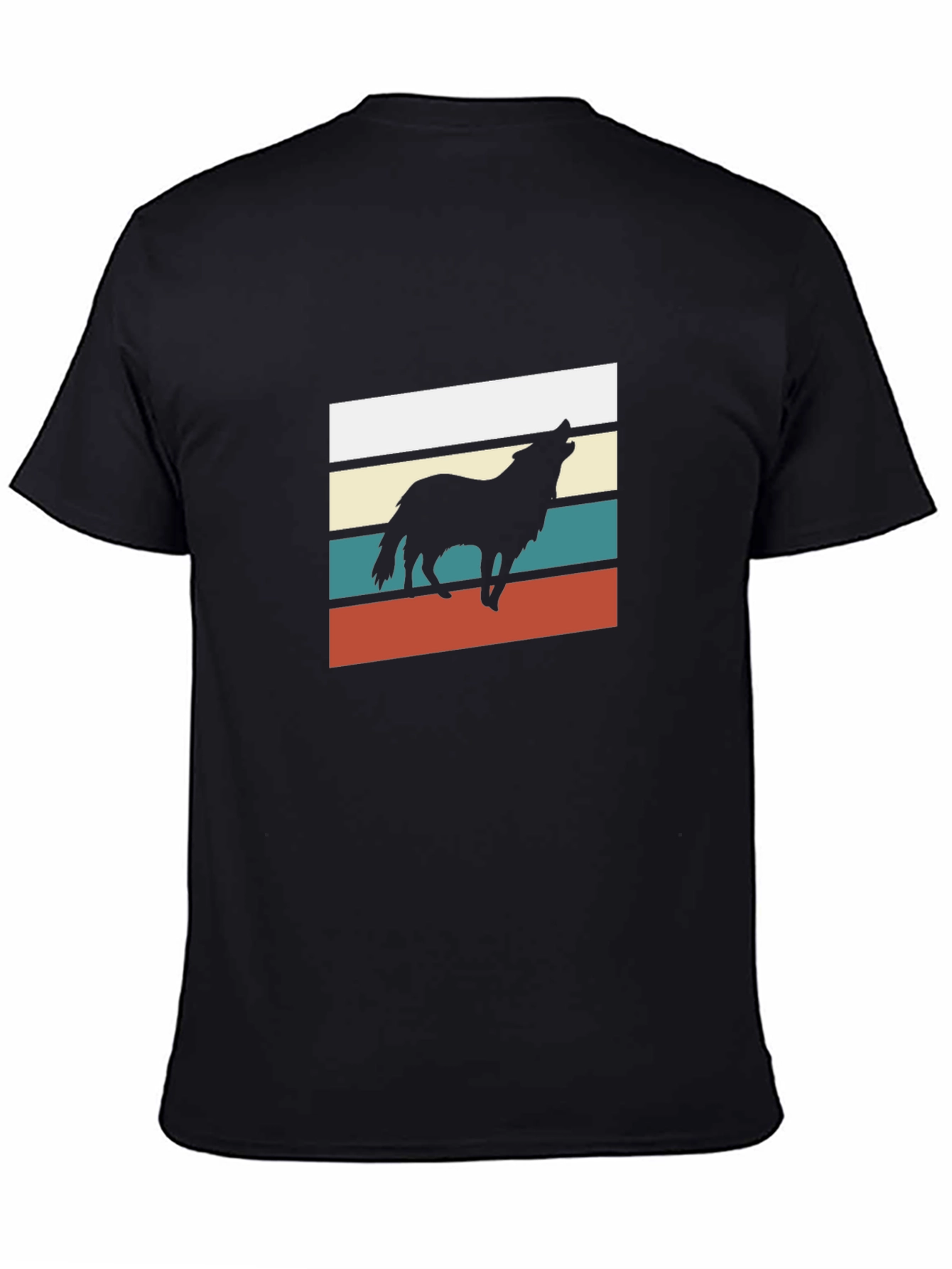 Retro Wolf Graphic Tee - Black