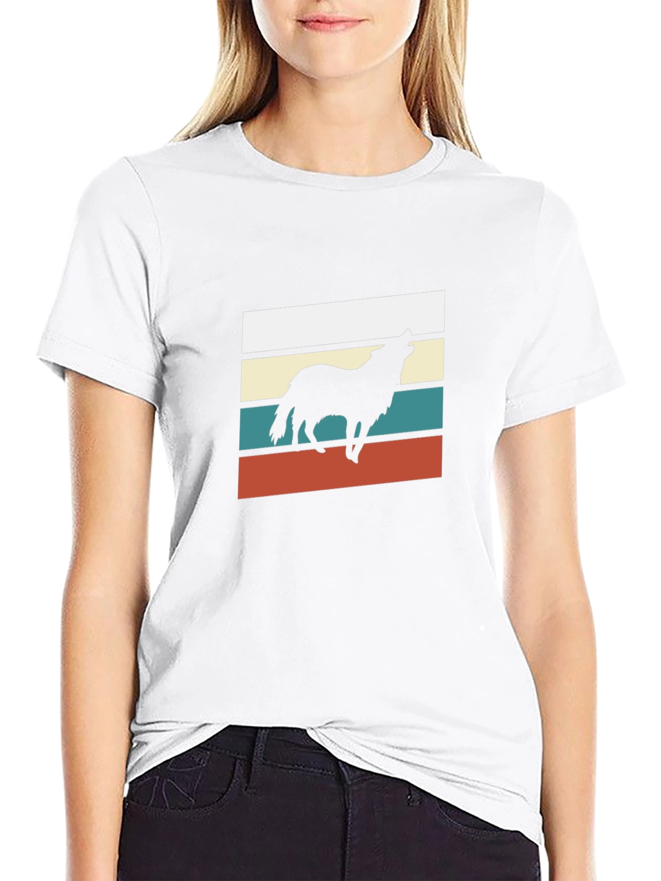 Retro Wolf Graphic Tee - Black