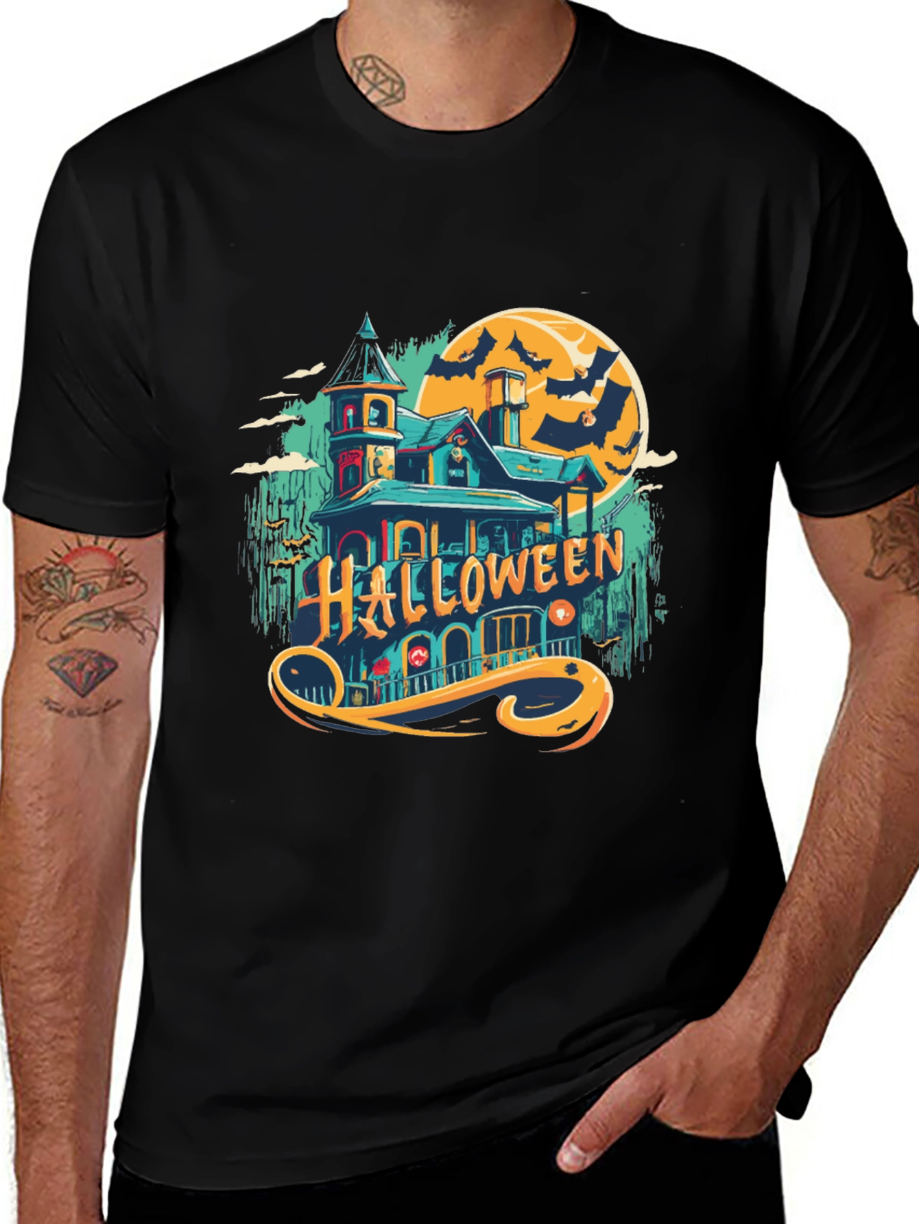 Halloween Spooky House Graphic Tee