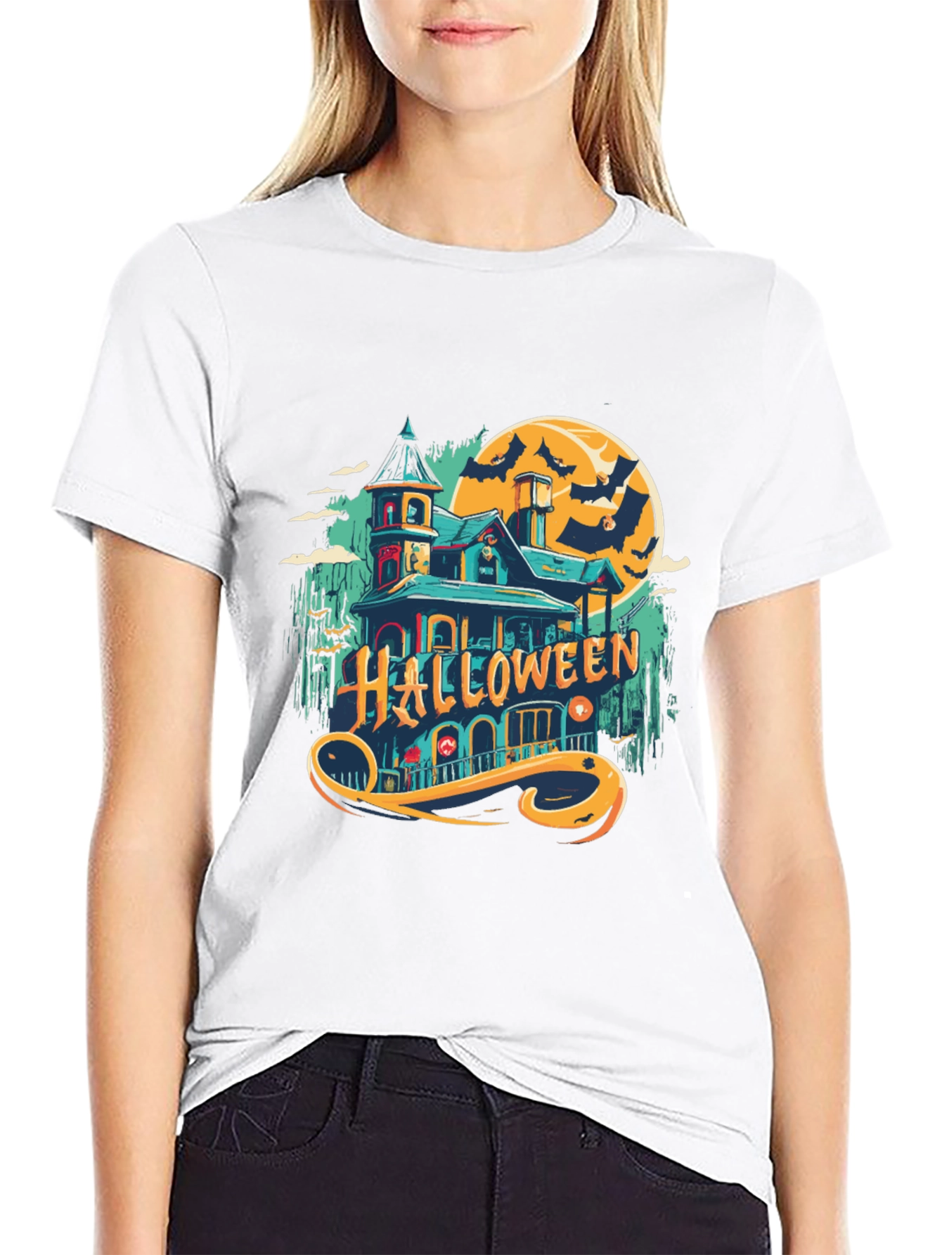 Halloween Spooky House Graphic Tee