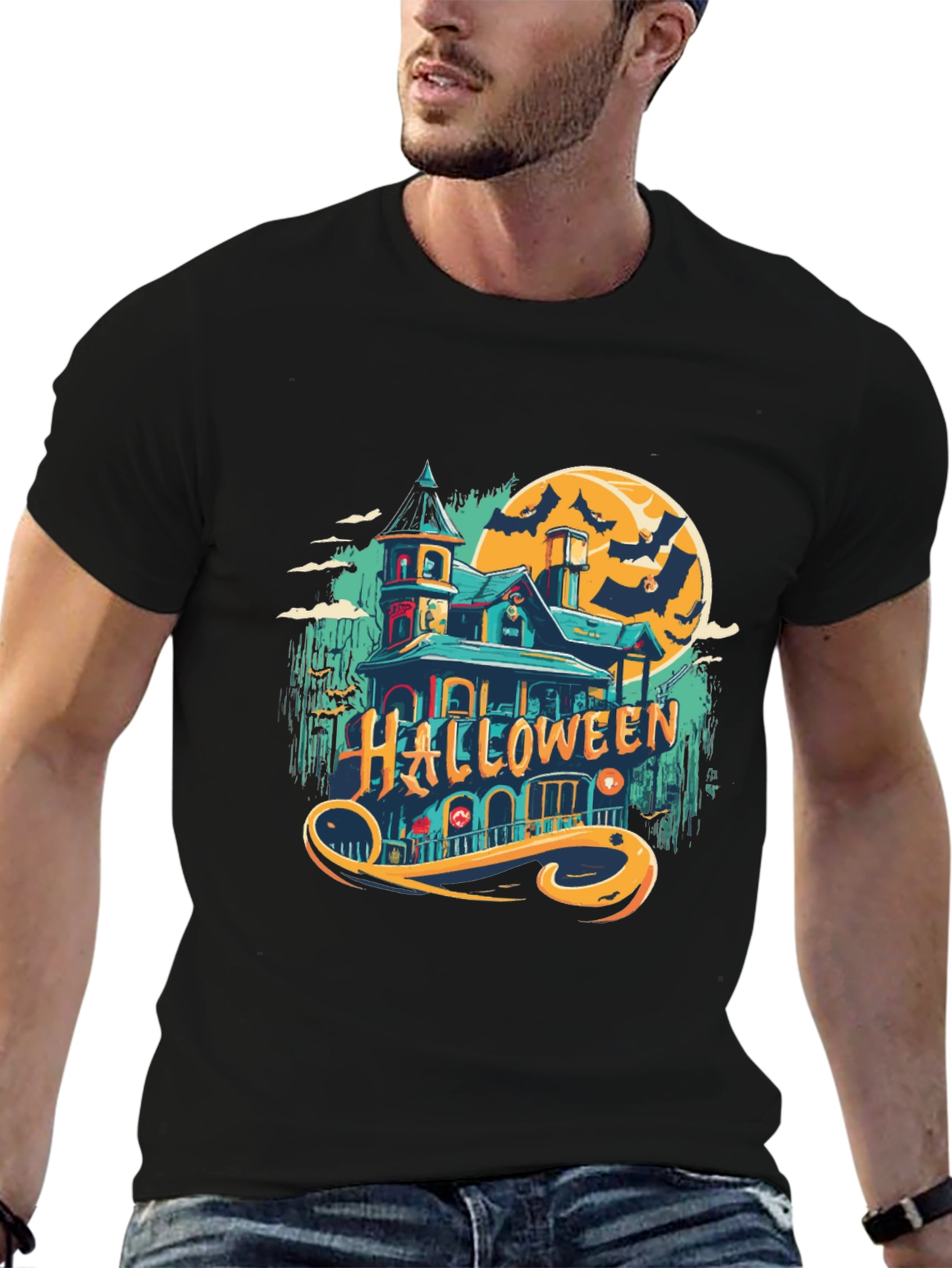 Halloween Spooky House Graphic Tee