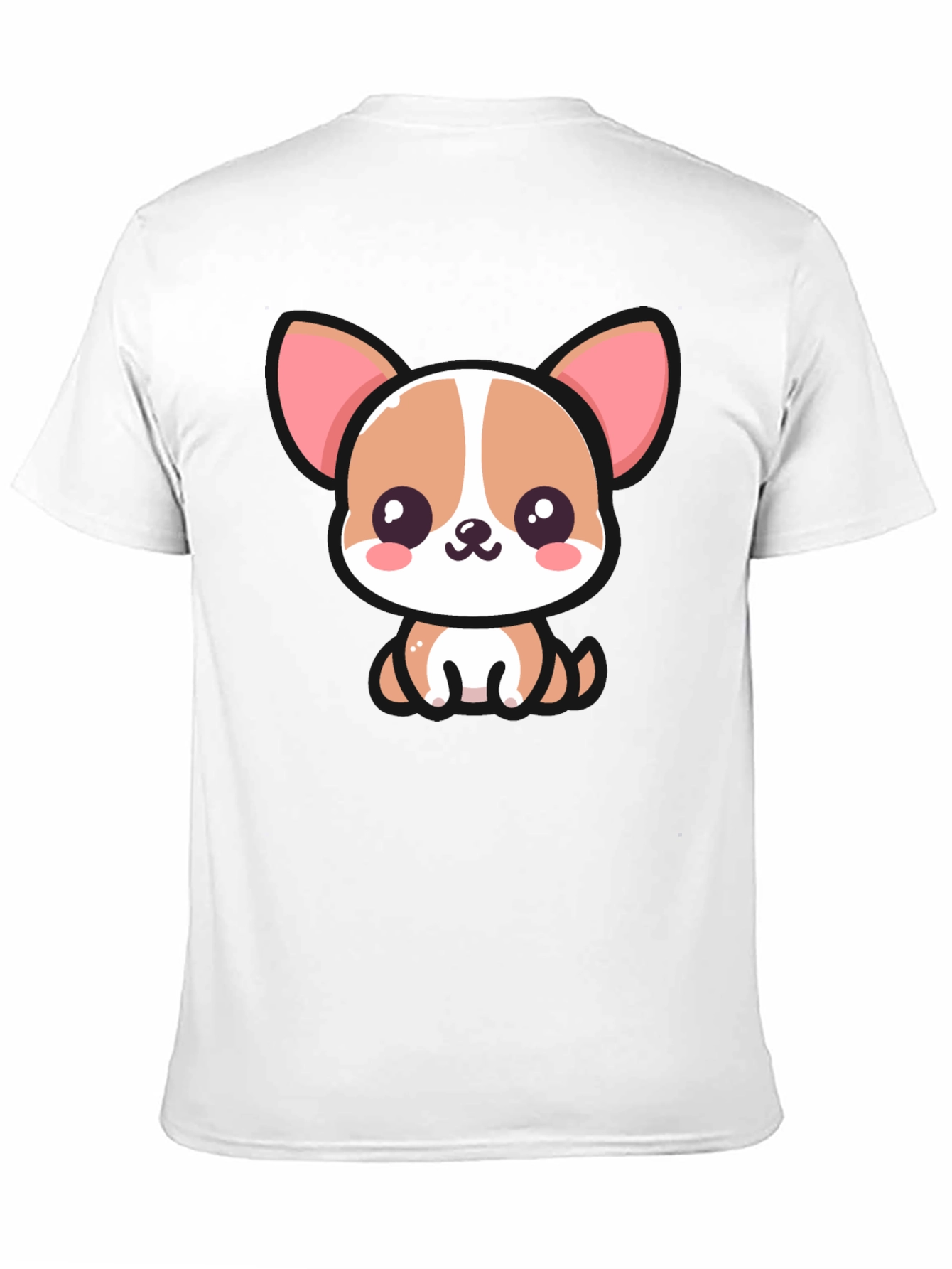 Cute Cartoon Dog Graphic Black T-Shirt