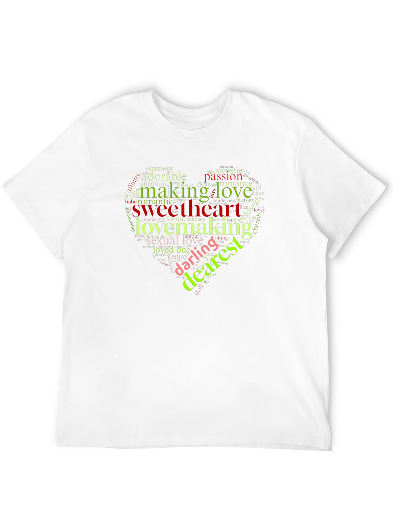 Romantic Word Art Heart Graphic T-Shirt