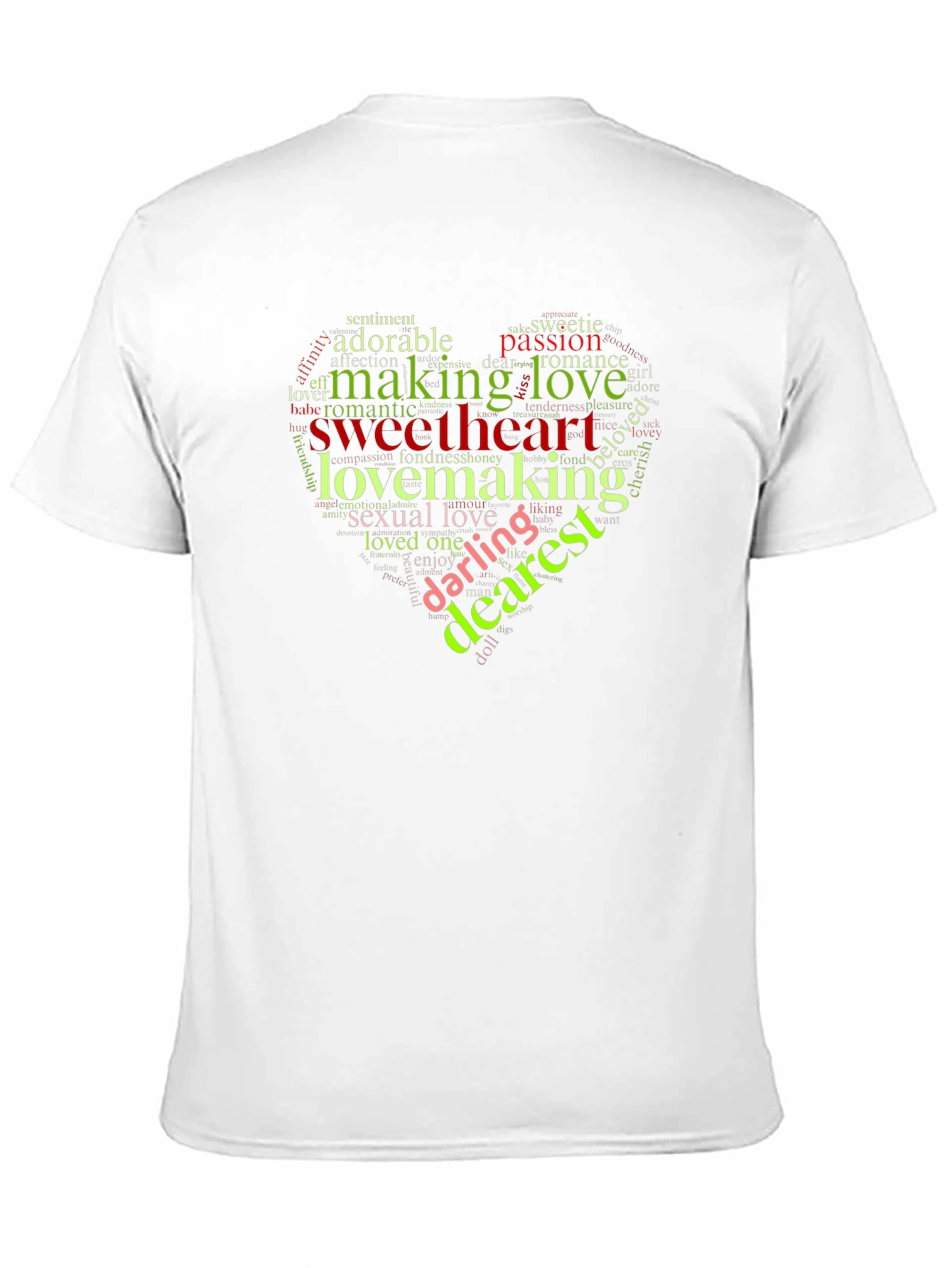 Romantic Word Art Heart Graphic T-Shirt