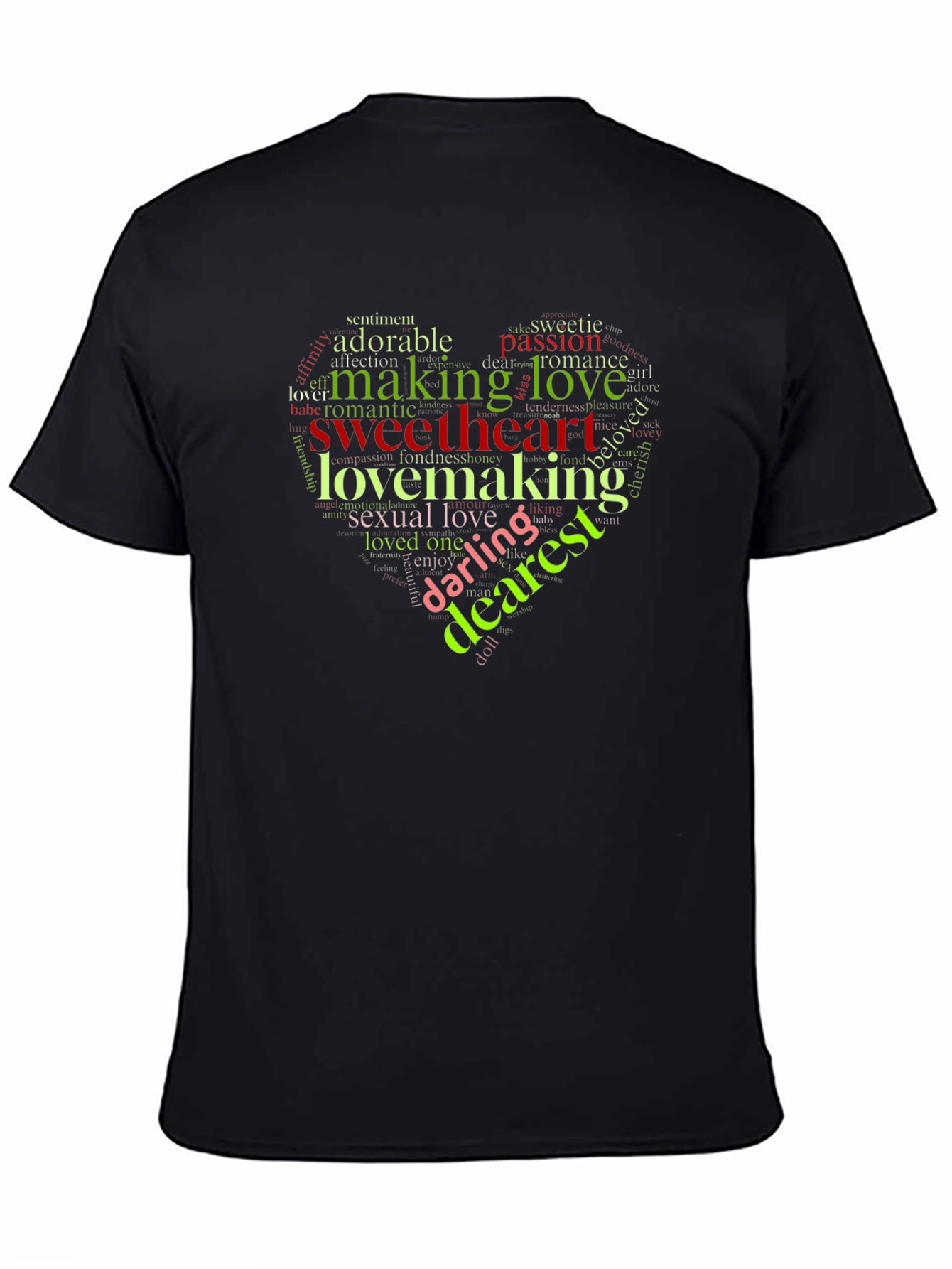 Romantic Word Art Heart Graphic T-Shirt