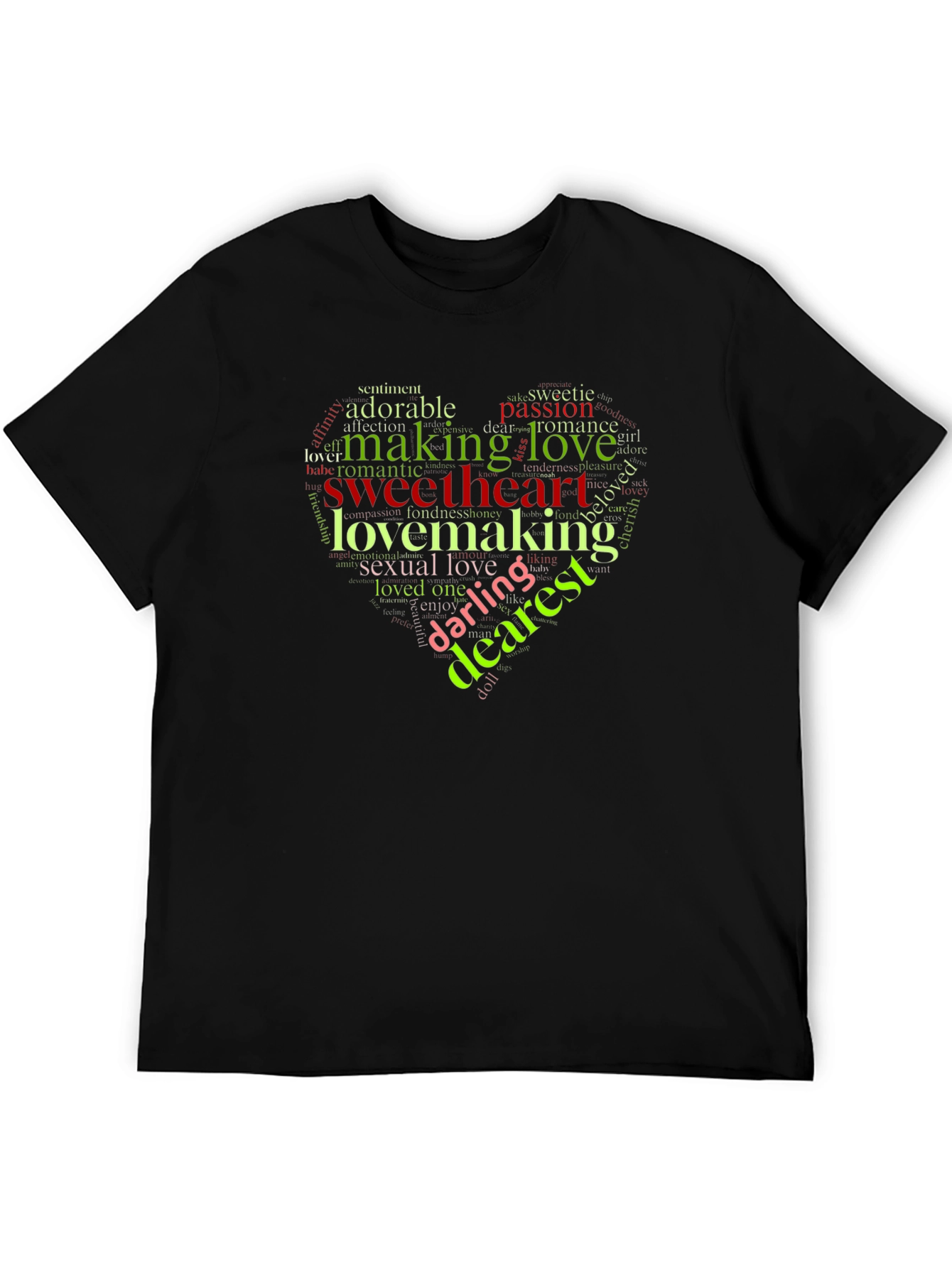 Romantic Word Art Heart Graphic T-Shirt