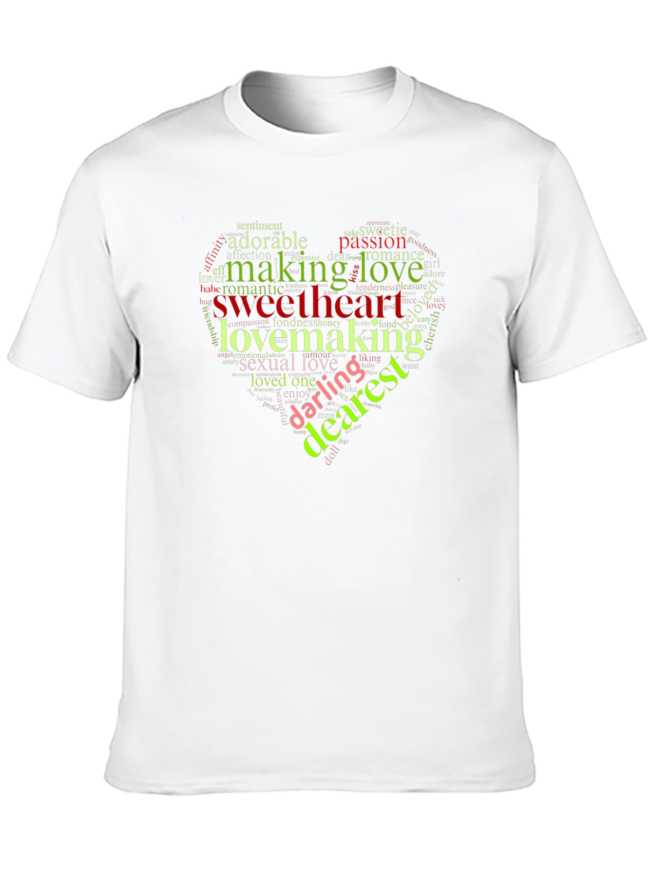 Romantic Word Art Heart Graphic T-Shirt