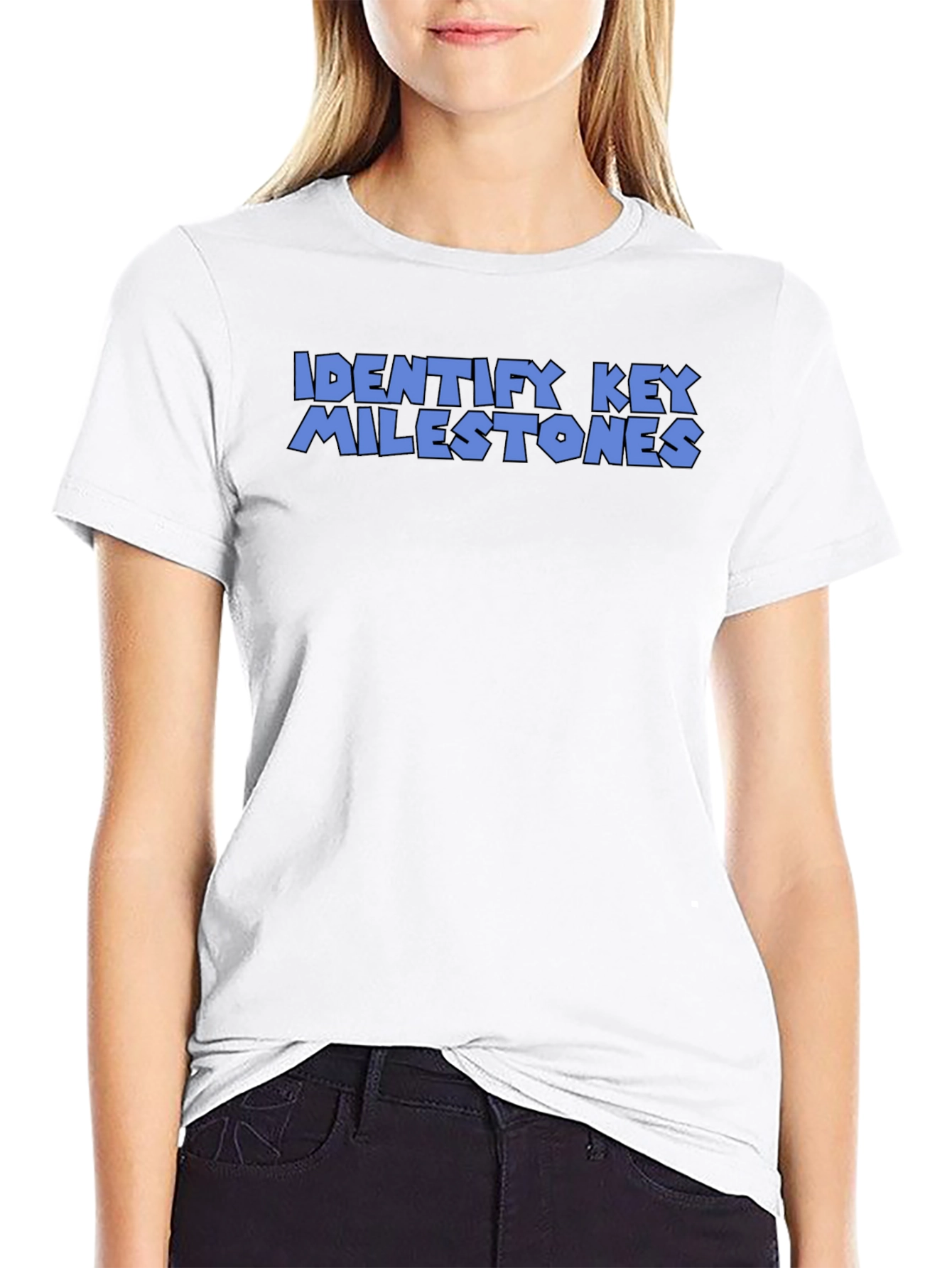 Identify Key Milestones T-Shirt - Black Graphic Tee