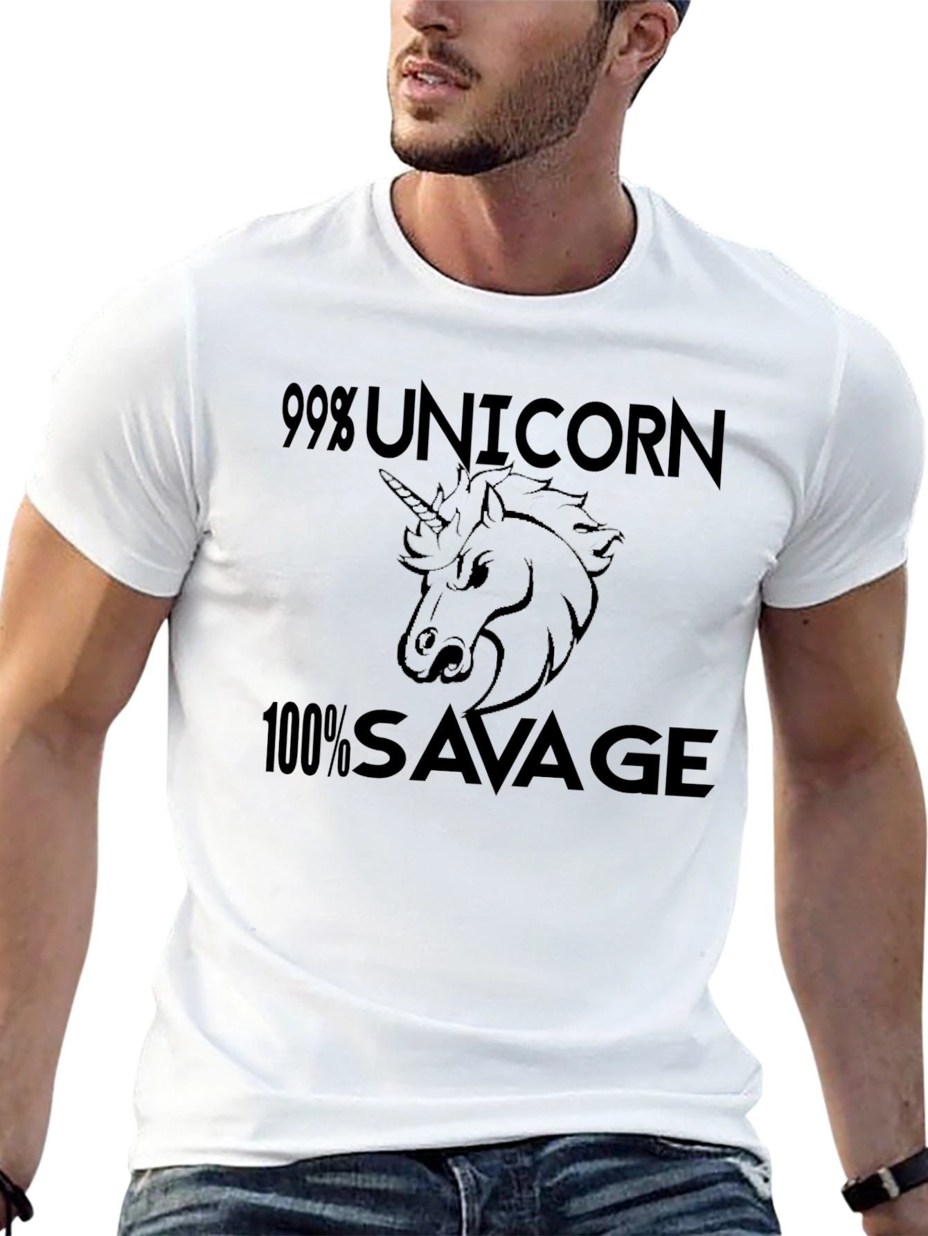 99% Unicorn 100% Savage Graphic T-Shirt