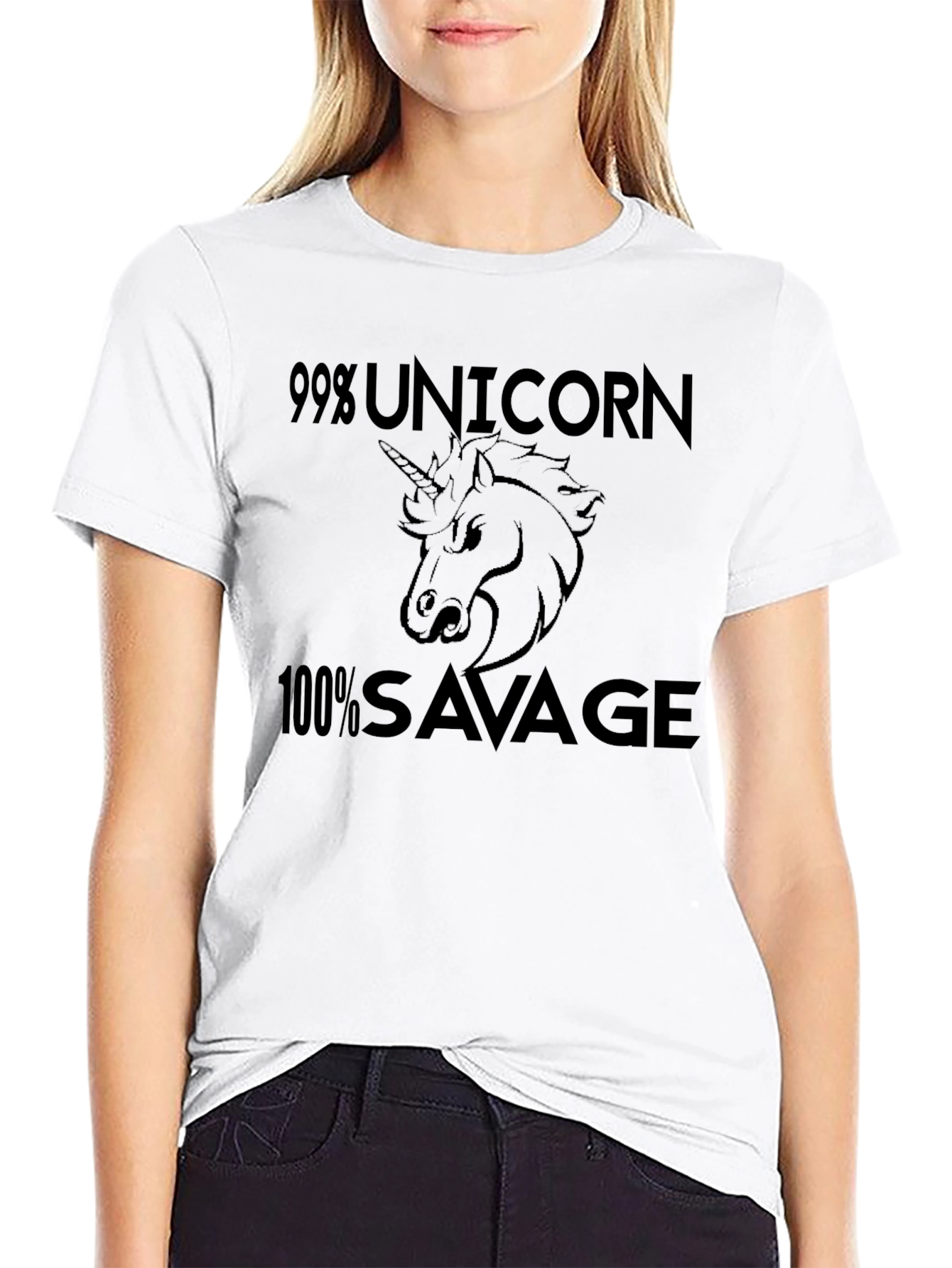 99% Unicorn 100% Savage Graphic T-Shirt