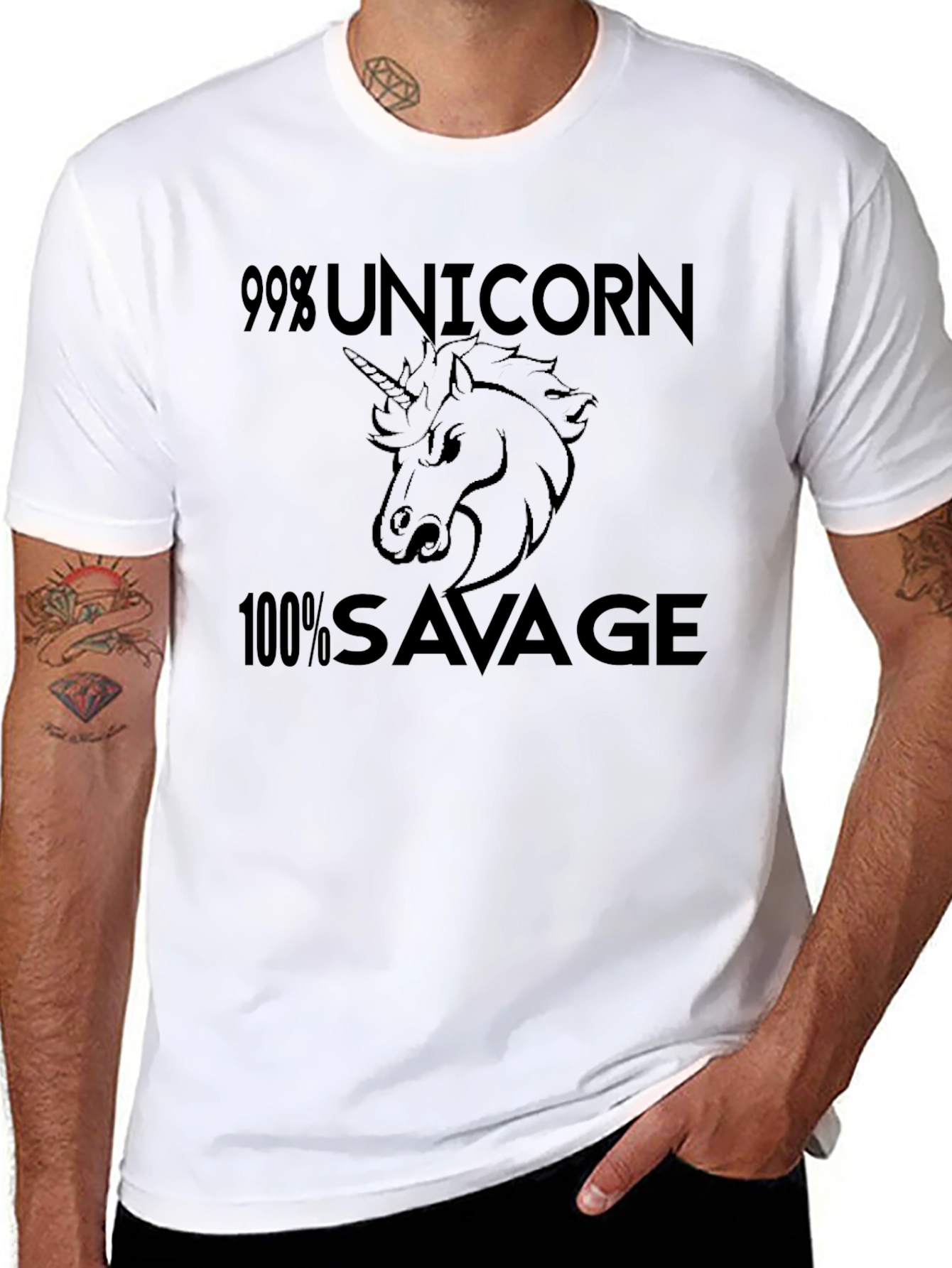 99% Unicorn 100% Savage Graphic T-Shirt