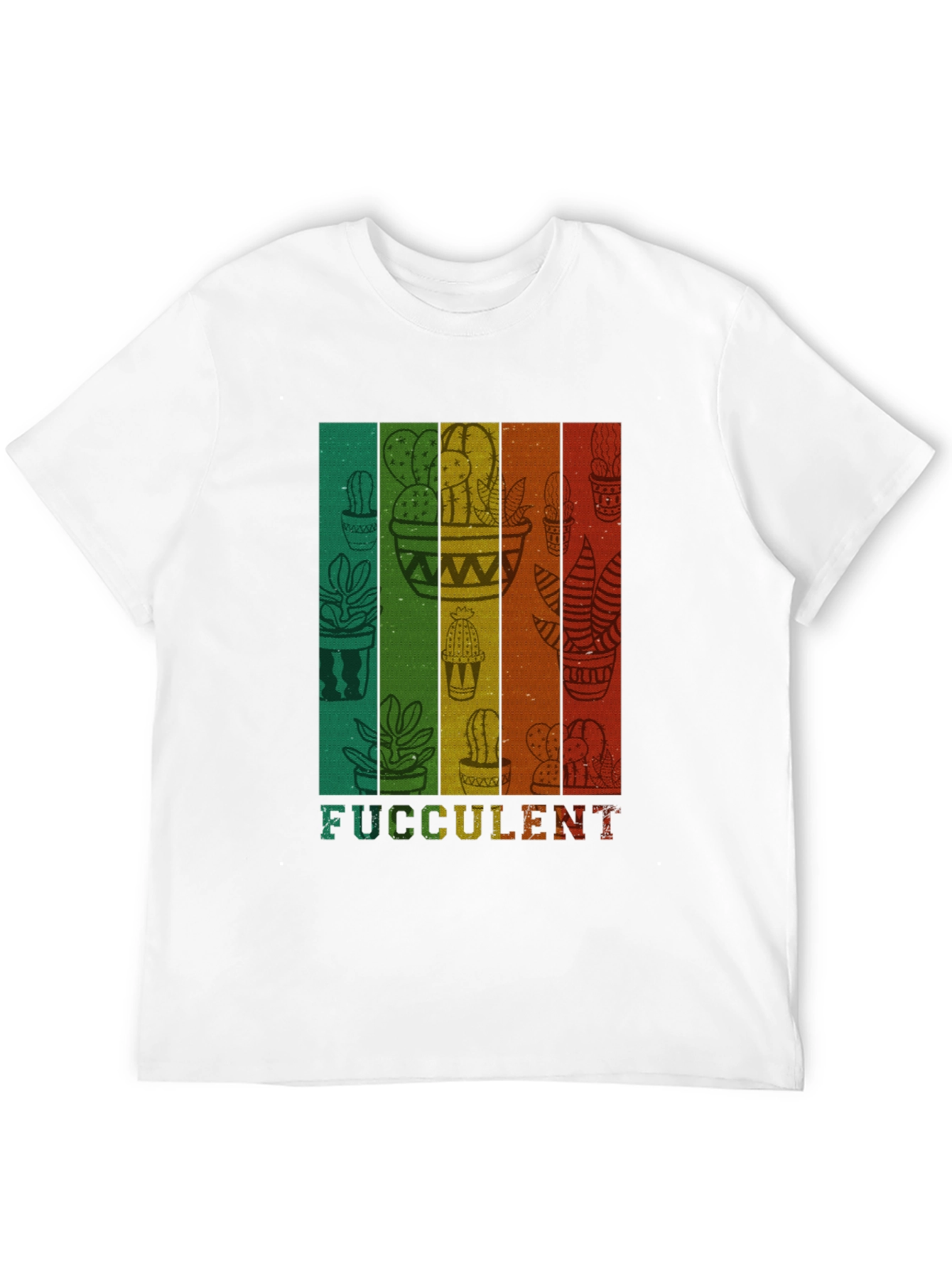 Fucculent Cactus T-Shirt - Retro Plant Lover Tee