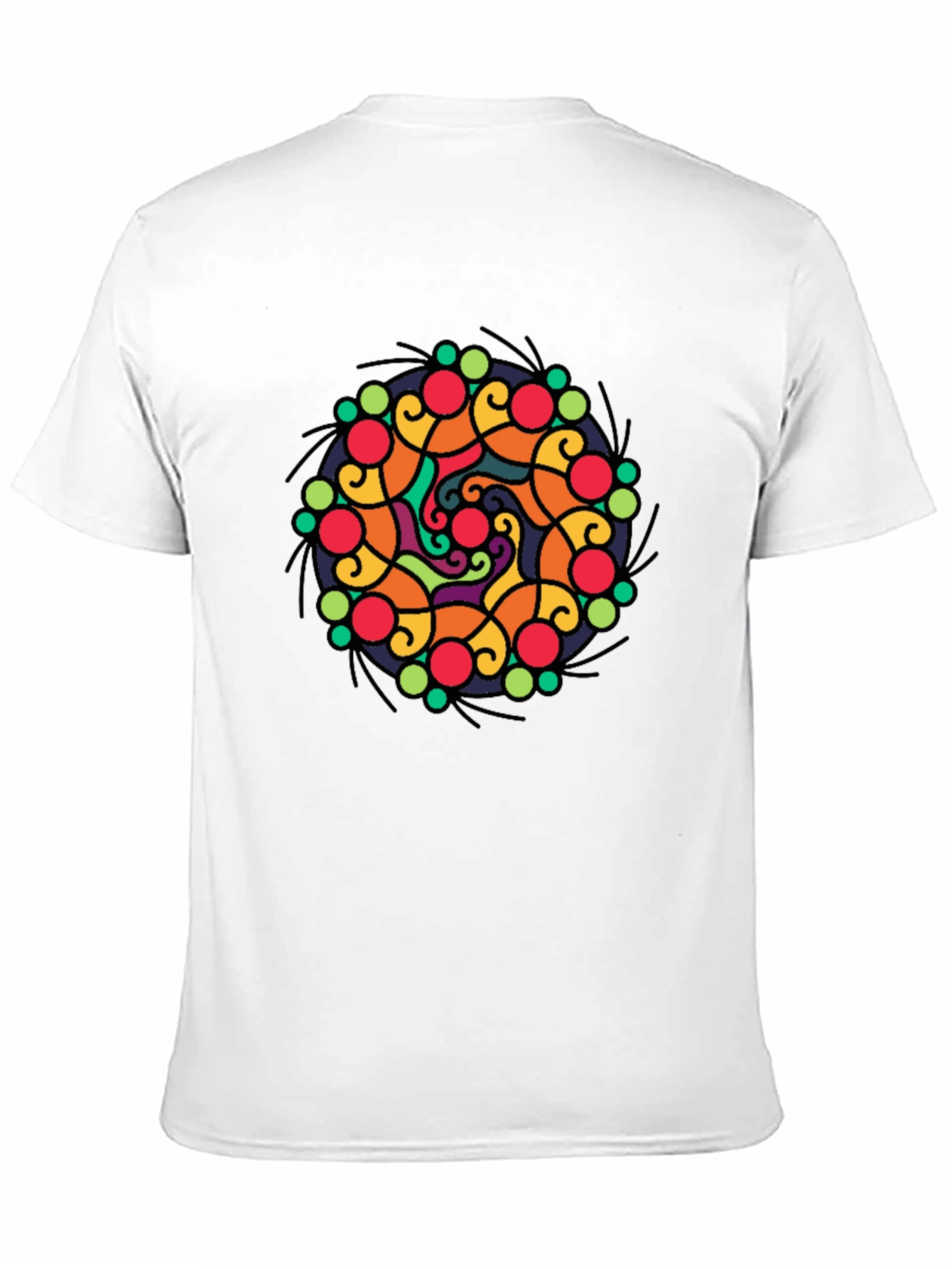 Vibrant Mandala Graphic Black T-Shirt