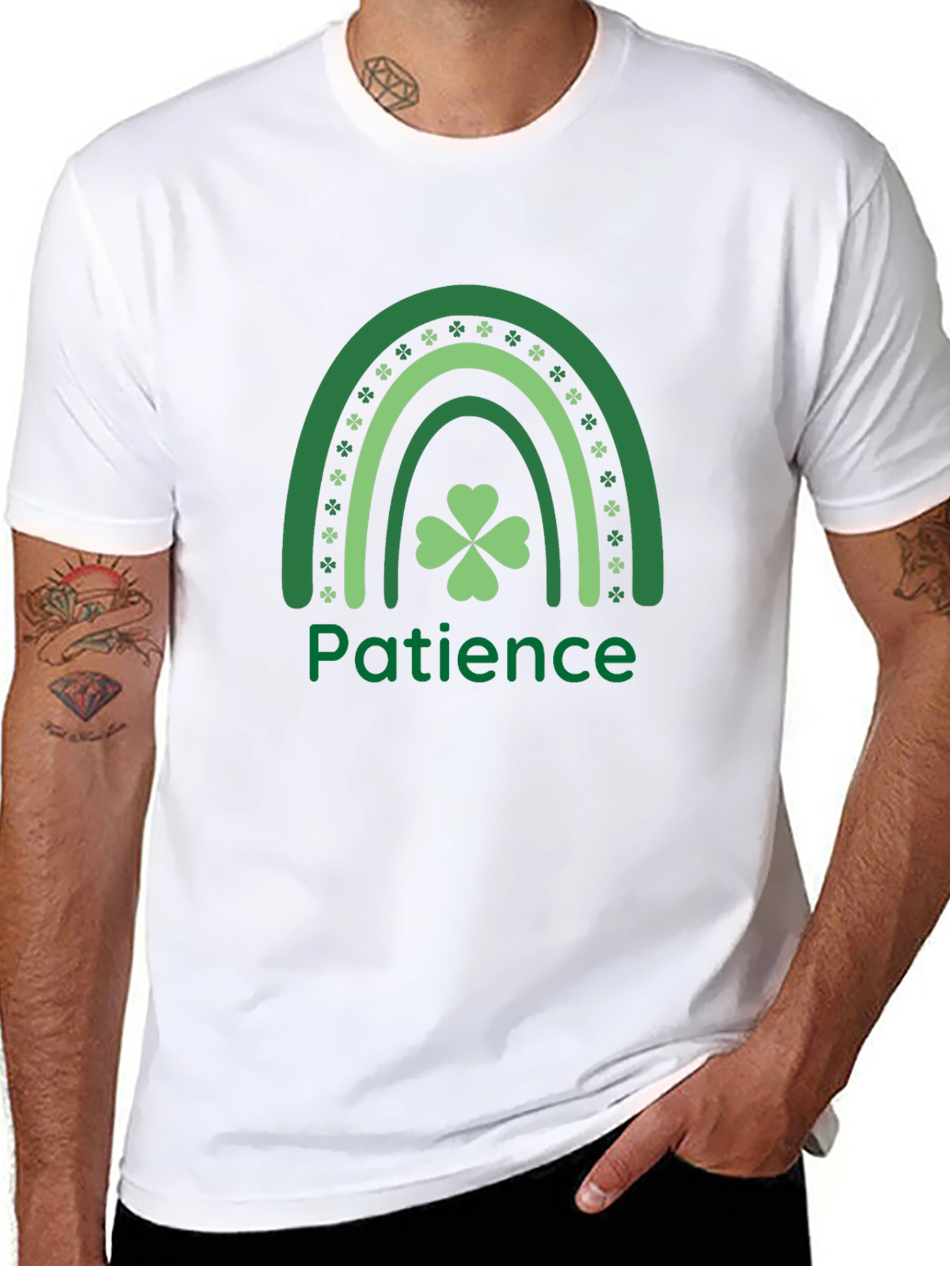 Patience St. Patricks Day Shamrock Rainbow T-Shirt