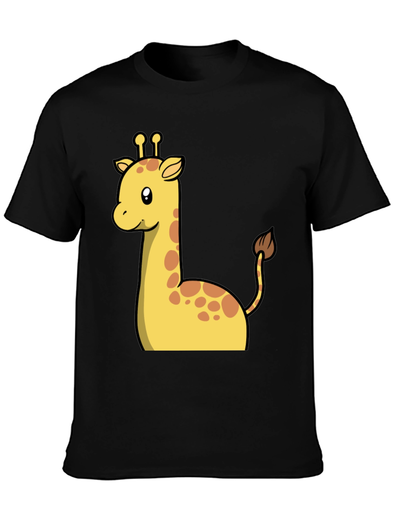 Cute Giraffe Graphic Tee - Black