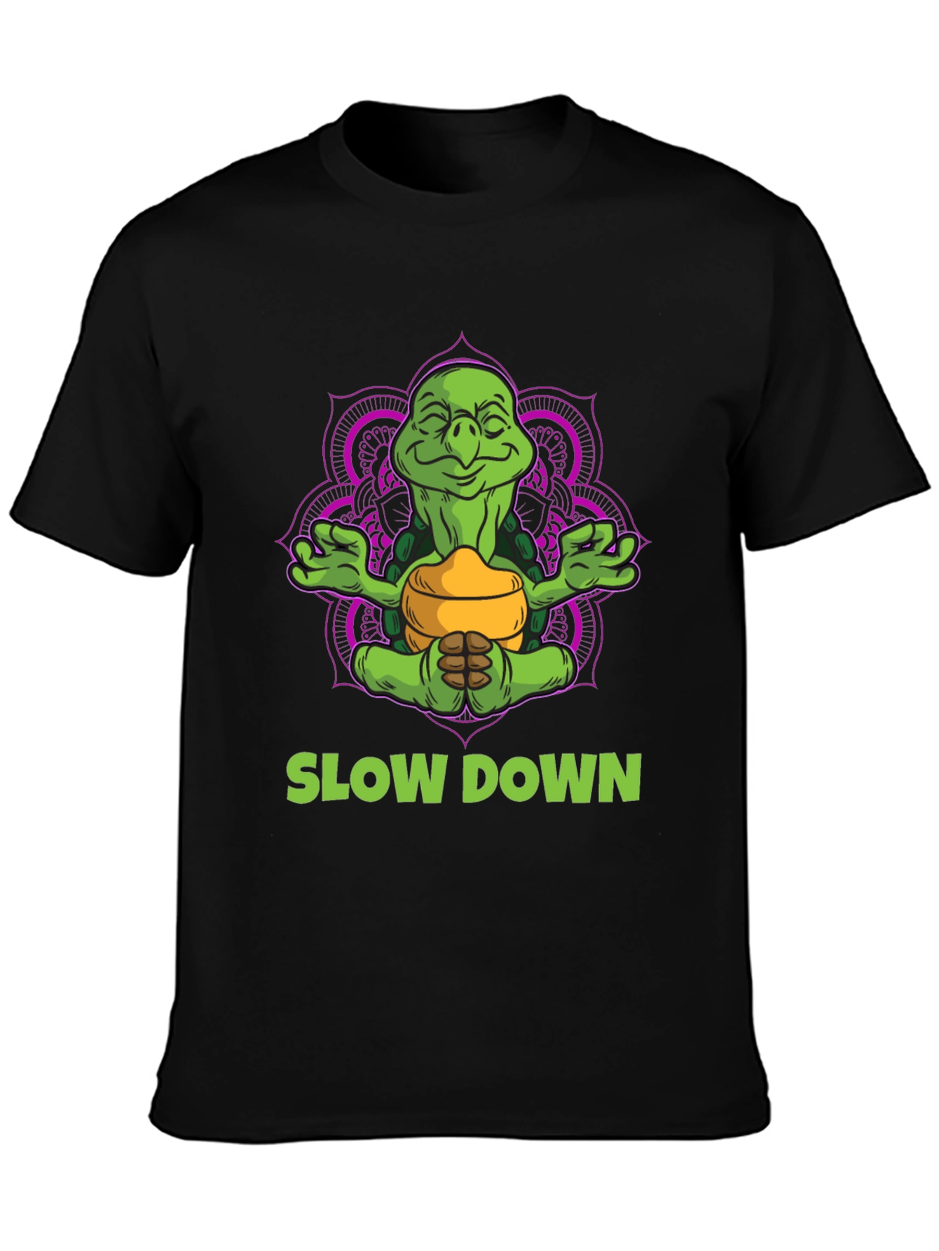 Meditating Turtle T-Shirt - Slow Down and Relax