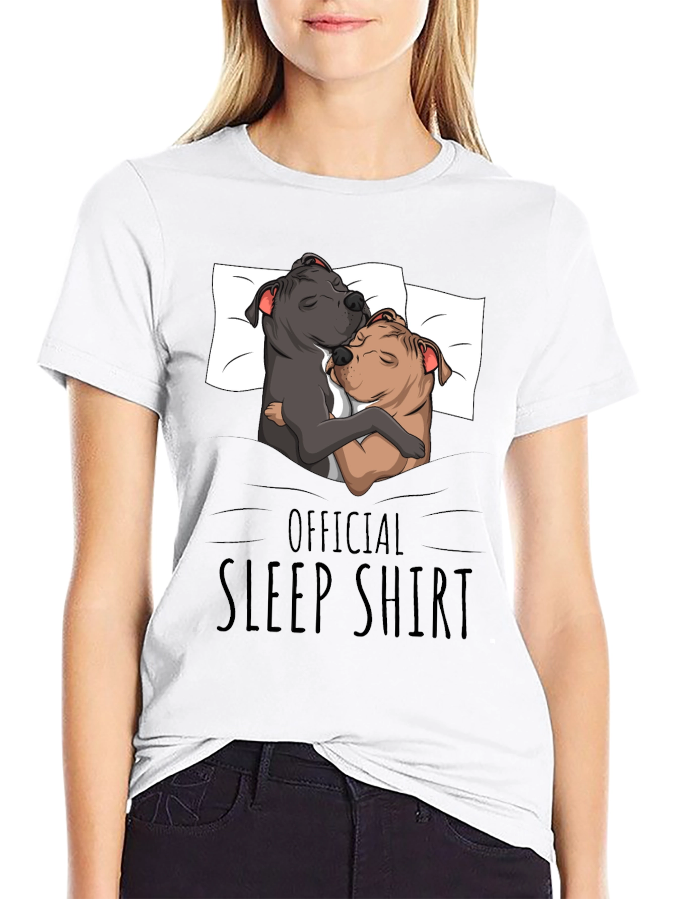Official Sleep Shirt Pitbull Dog Lover T-Shirt