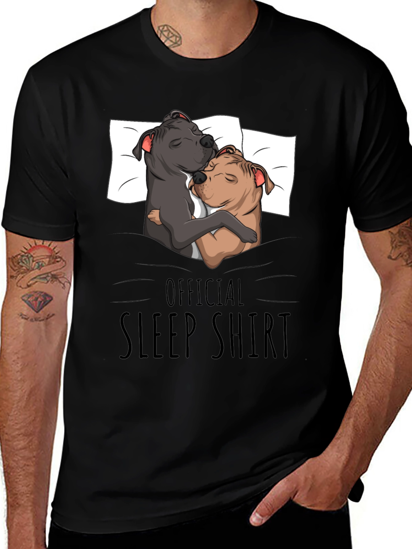 Official Sleep Shirt Pitbull Dog Lover T-Shirt