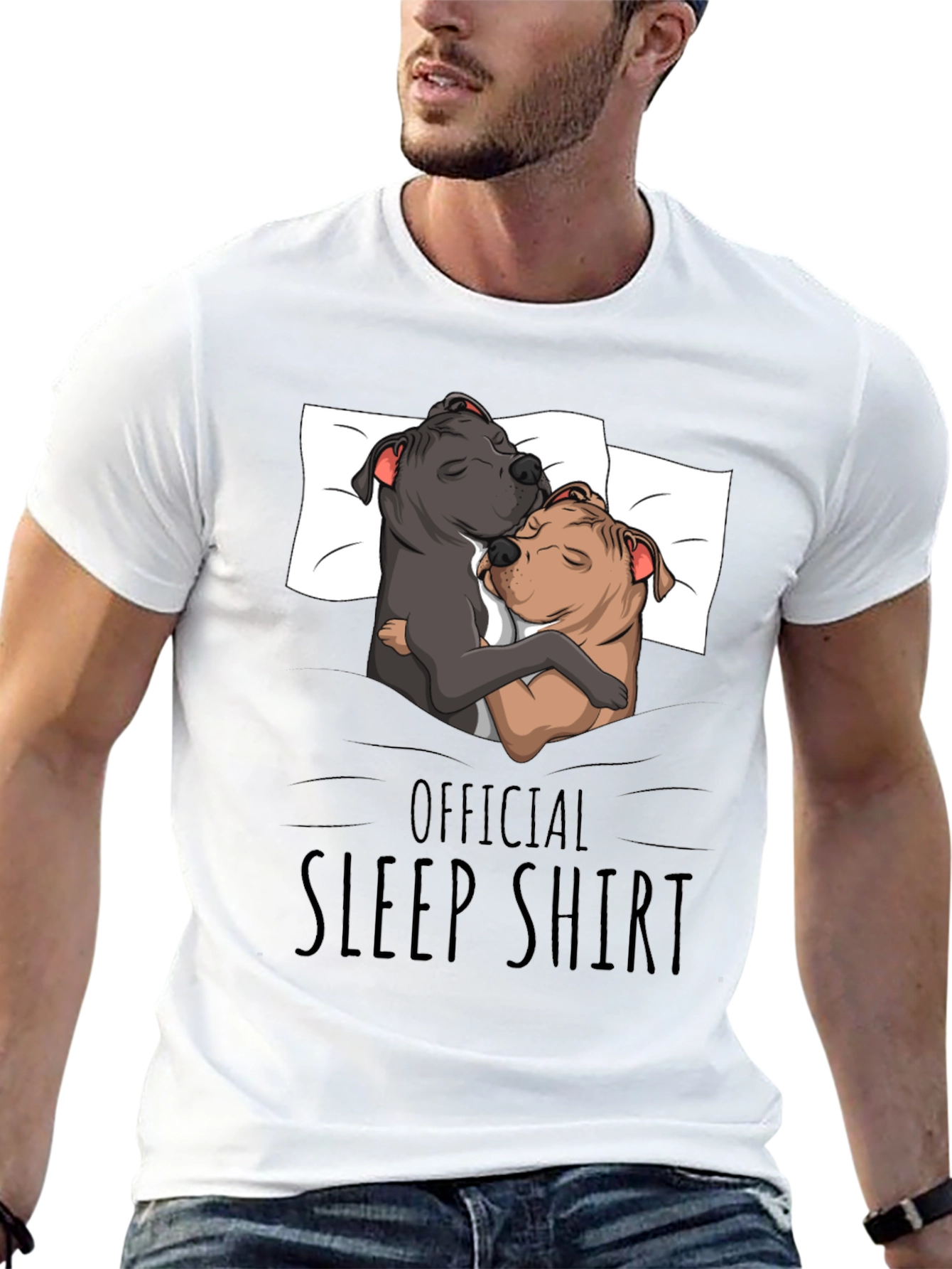 Official Sleep Shirt Pitbull Dog Lover T-Shirt