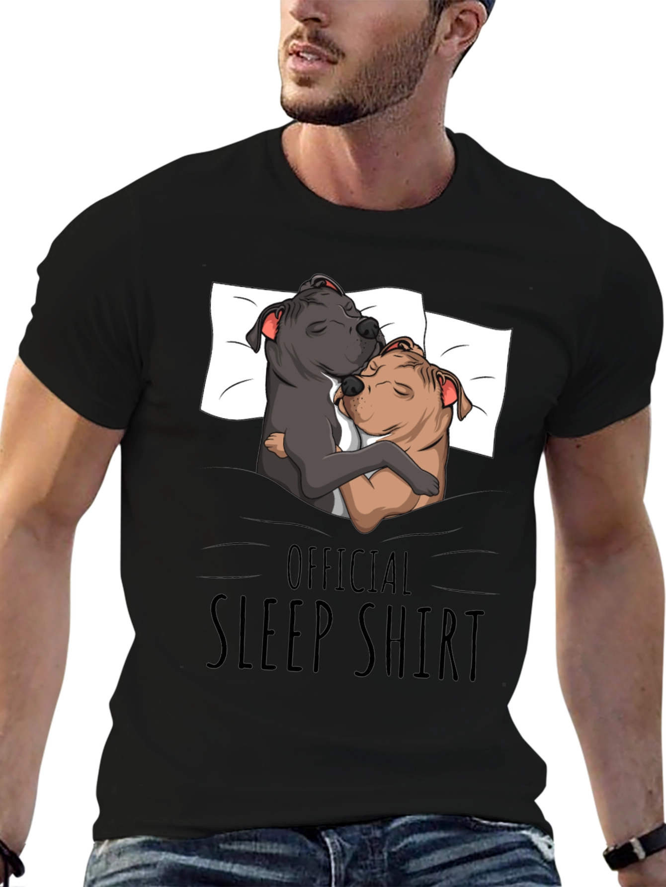Official Sleep Shirt Pitbull Dog Lover T-Shirt