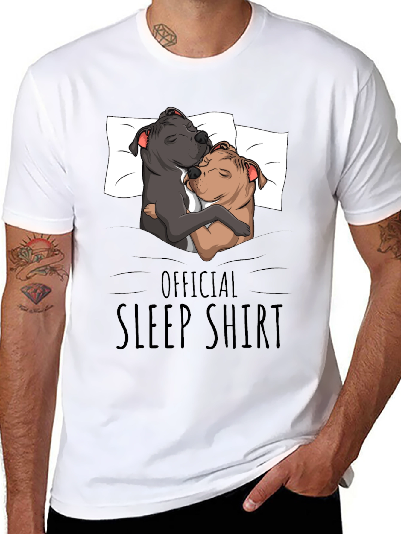 Official Sleep Shirt Pitbull Dog Lover T-Shirt
