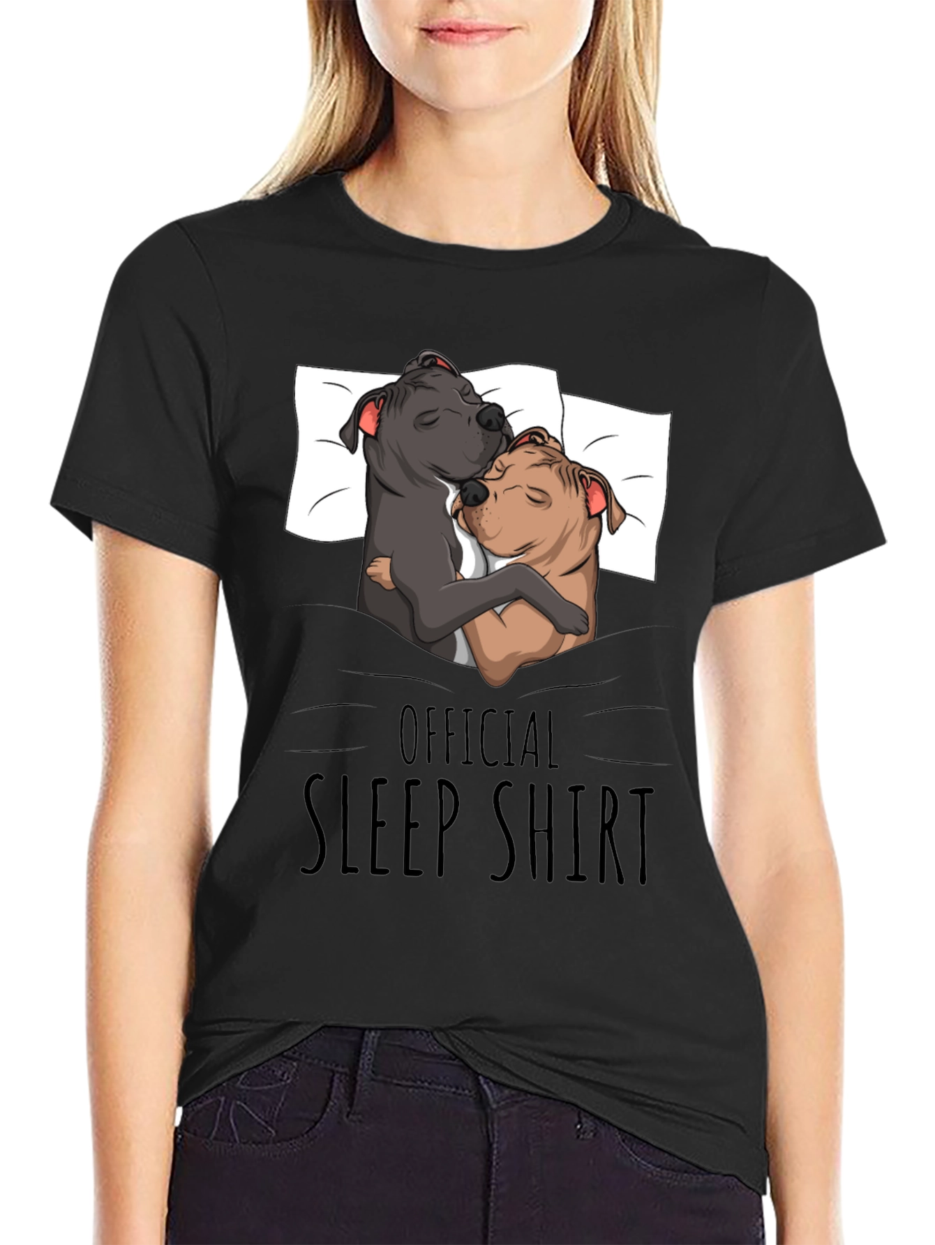 Official Sleep Shirt Pitbull Dog Lover T-Shirt