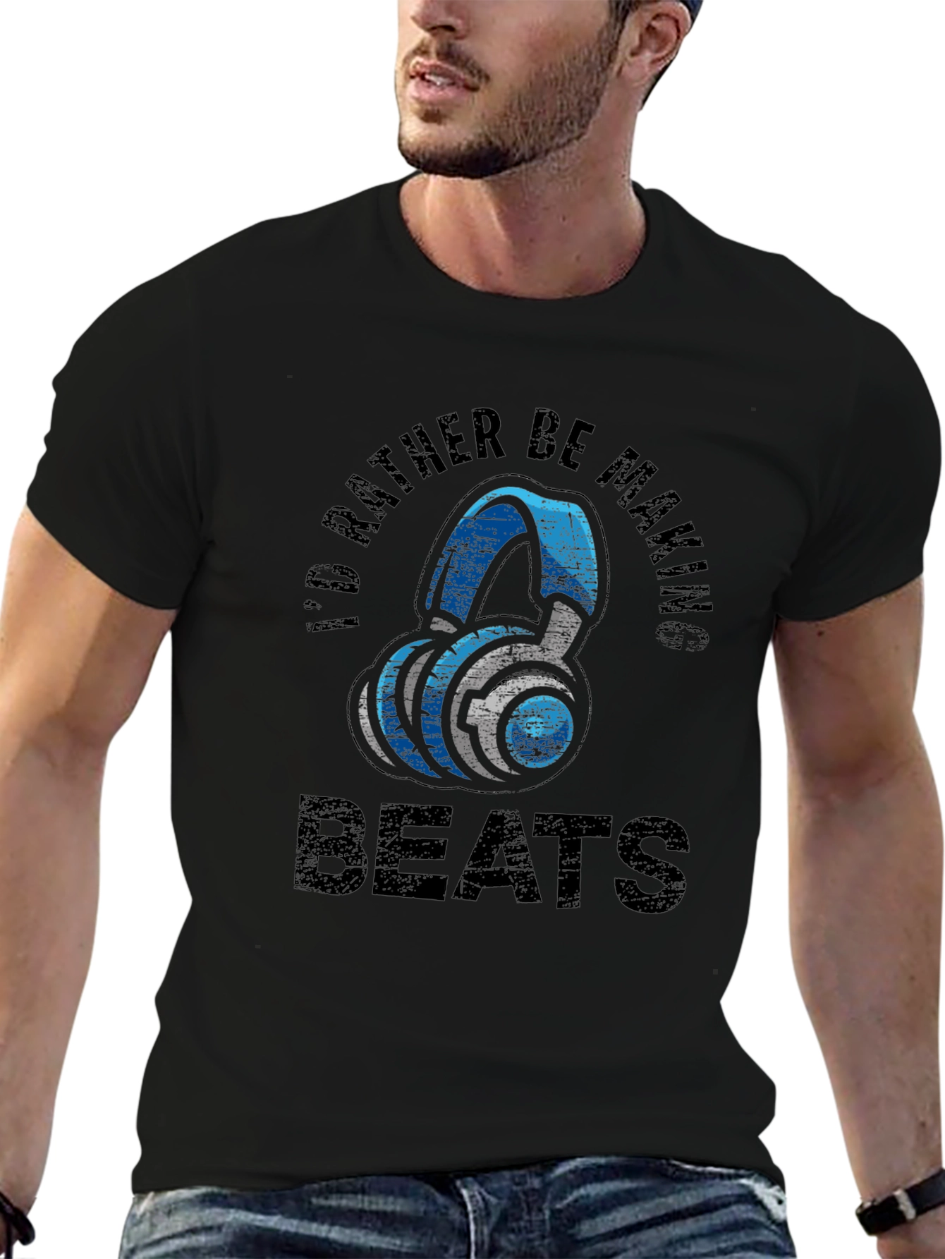 Id Rather Be Making Beats Black T-Shirt