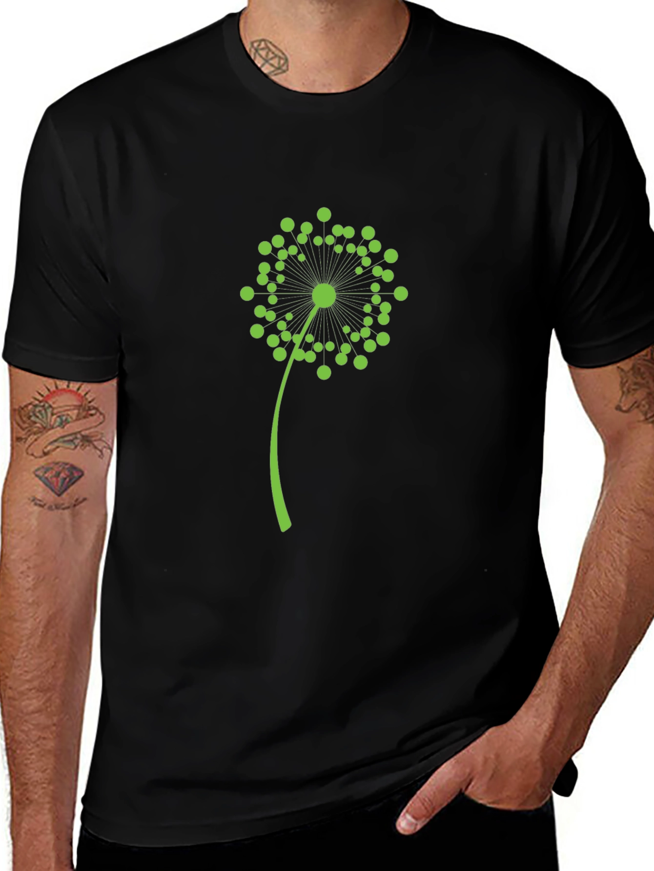 Dandelion Graphic Tee - Stylish Black Cotton Shirt