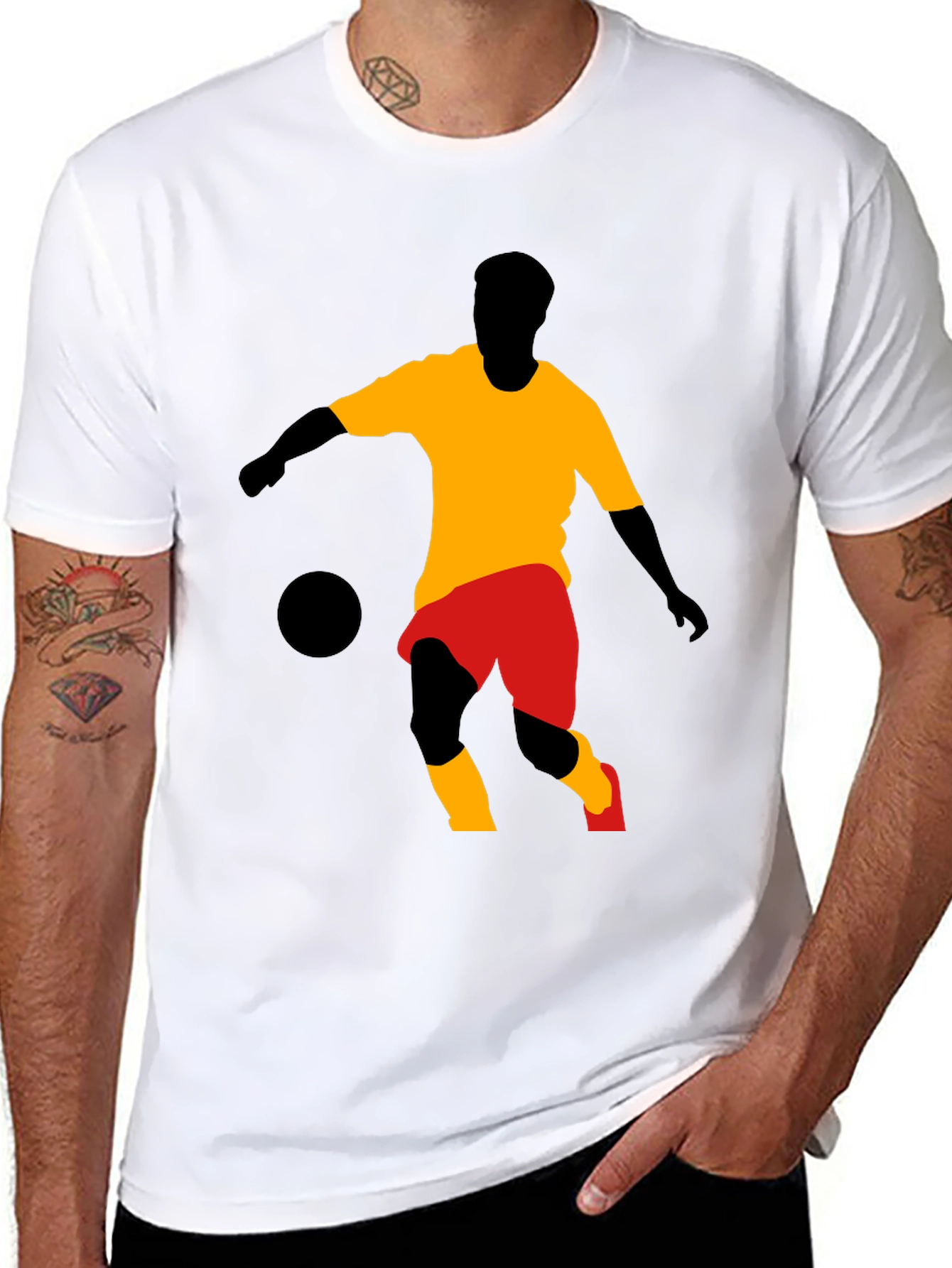 Soccer Player Graphic Tee - Stylish Black T-Shirt