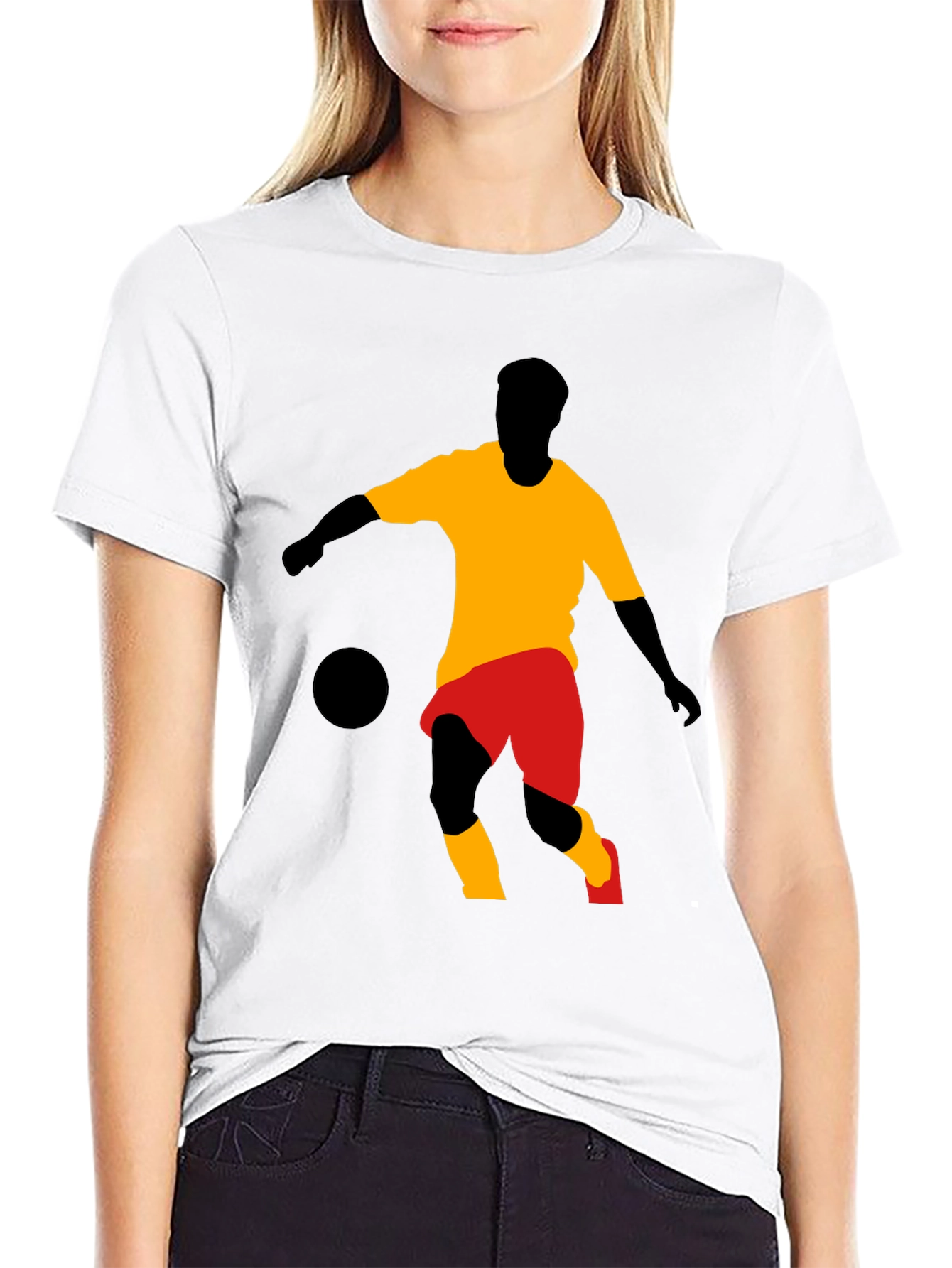 Soccer Player Graphic Tee - Stylish Black T-Shirt