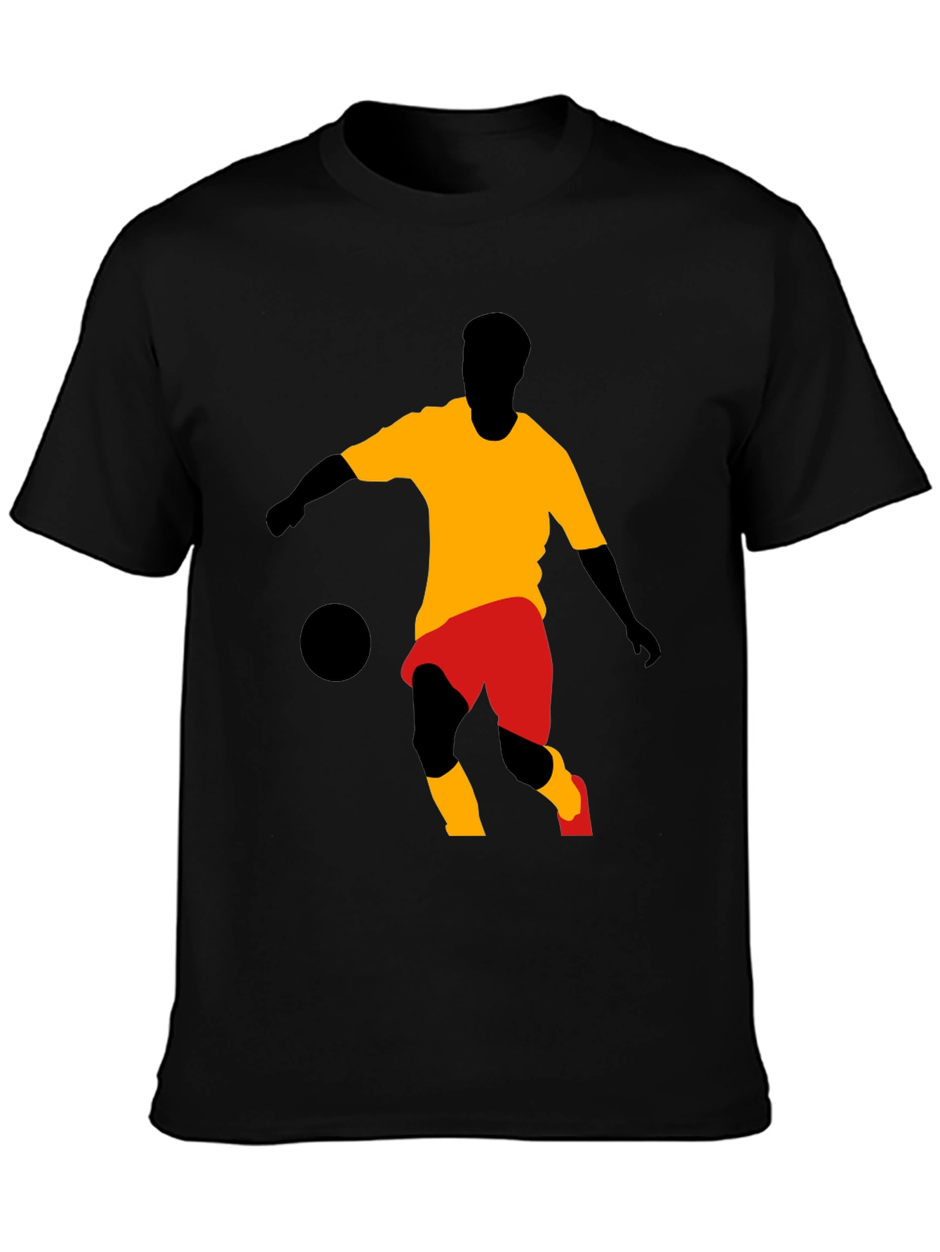 Soccer Player Graphic Tee - Stylish Black T-Shirt