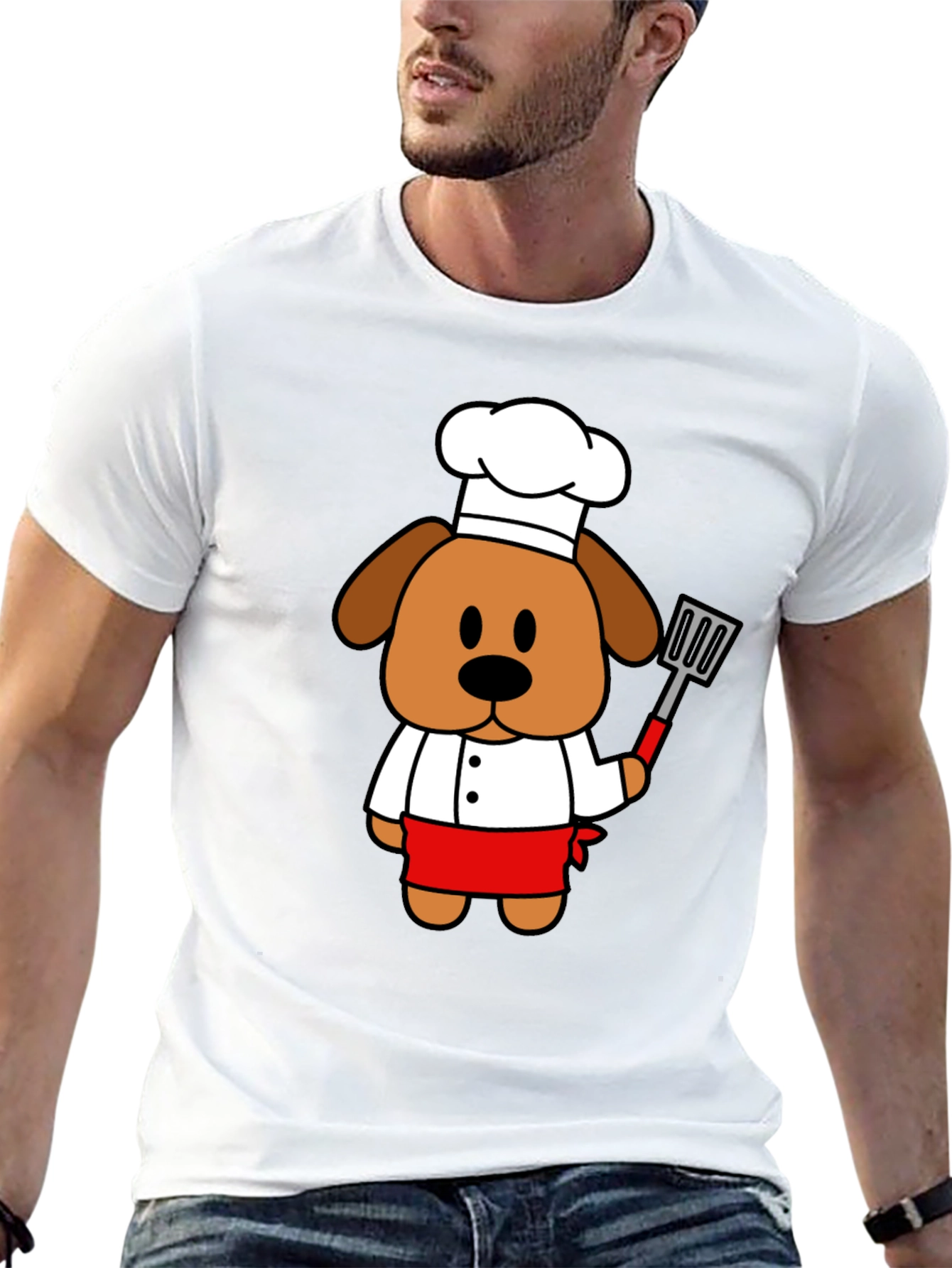 Chef Dog Graphic T-Shirt - Cute Cook Cartoon Tee