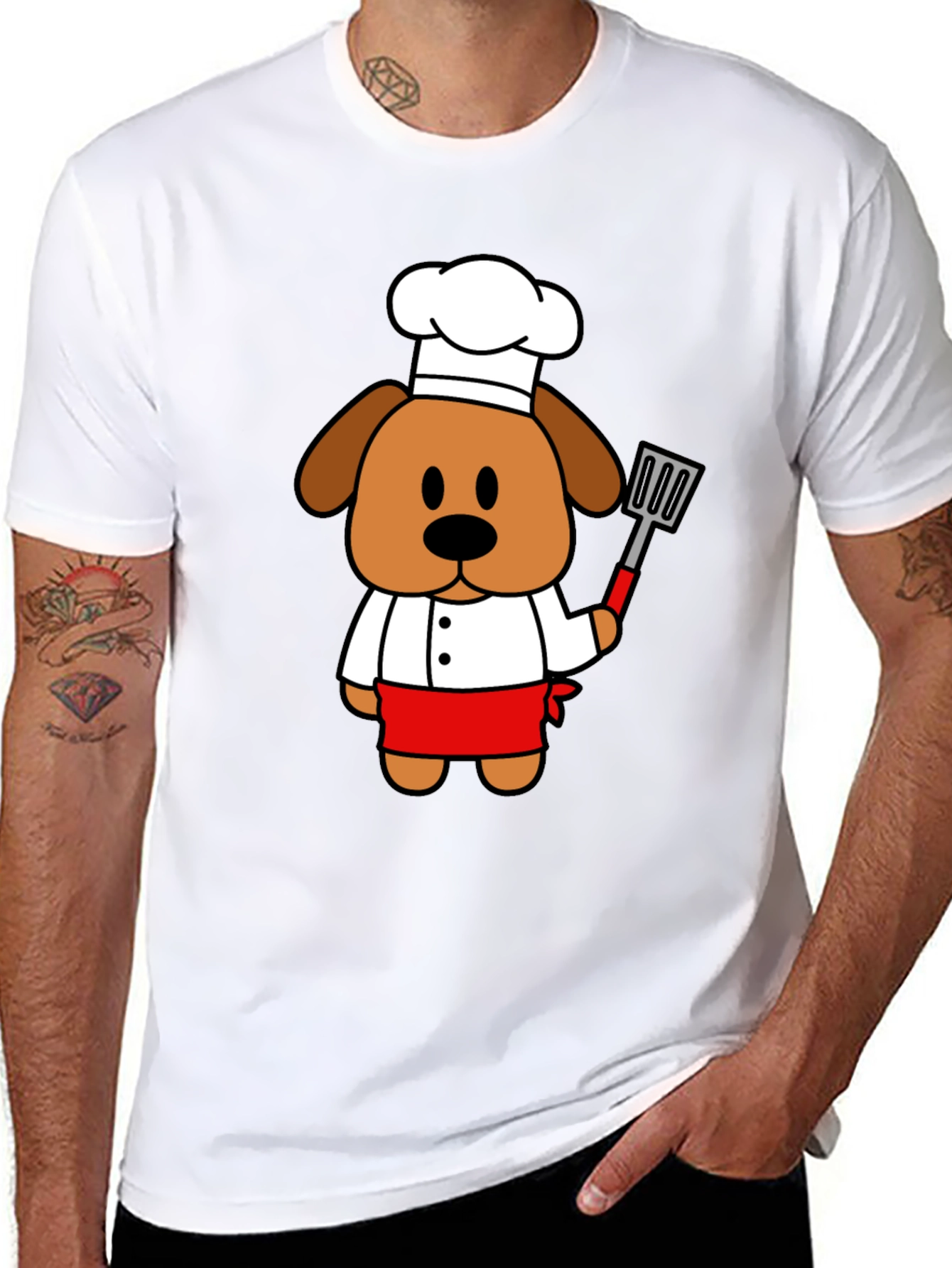 Chef Dog Graphic T-Shirt - Cute Cook Cartoon Tee